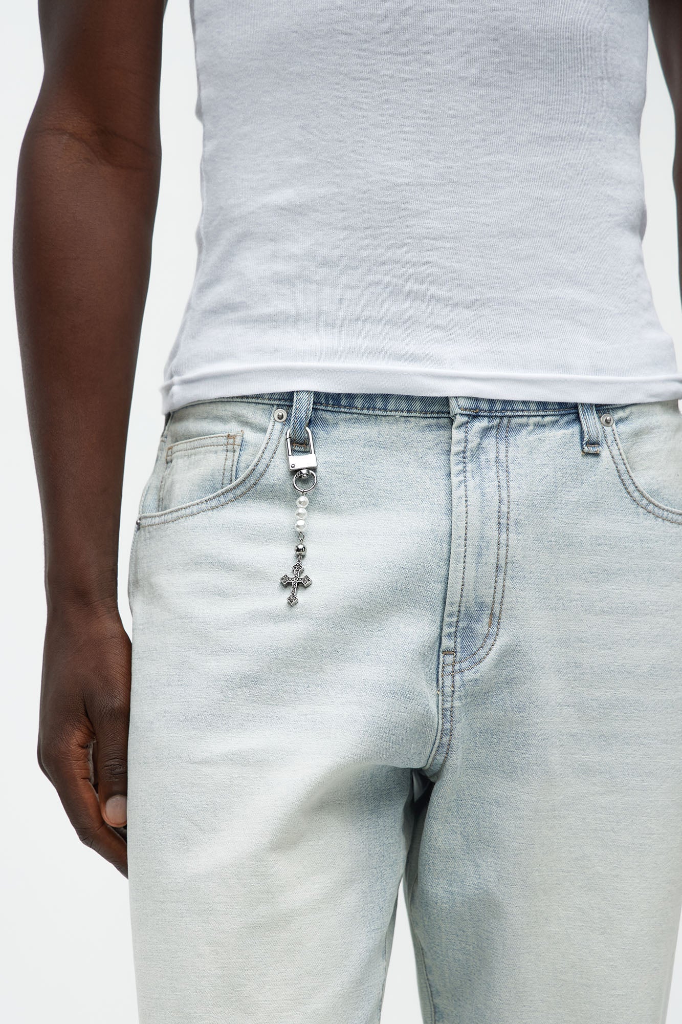 Wisp Cross Keychain - Silver