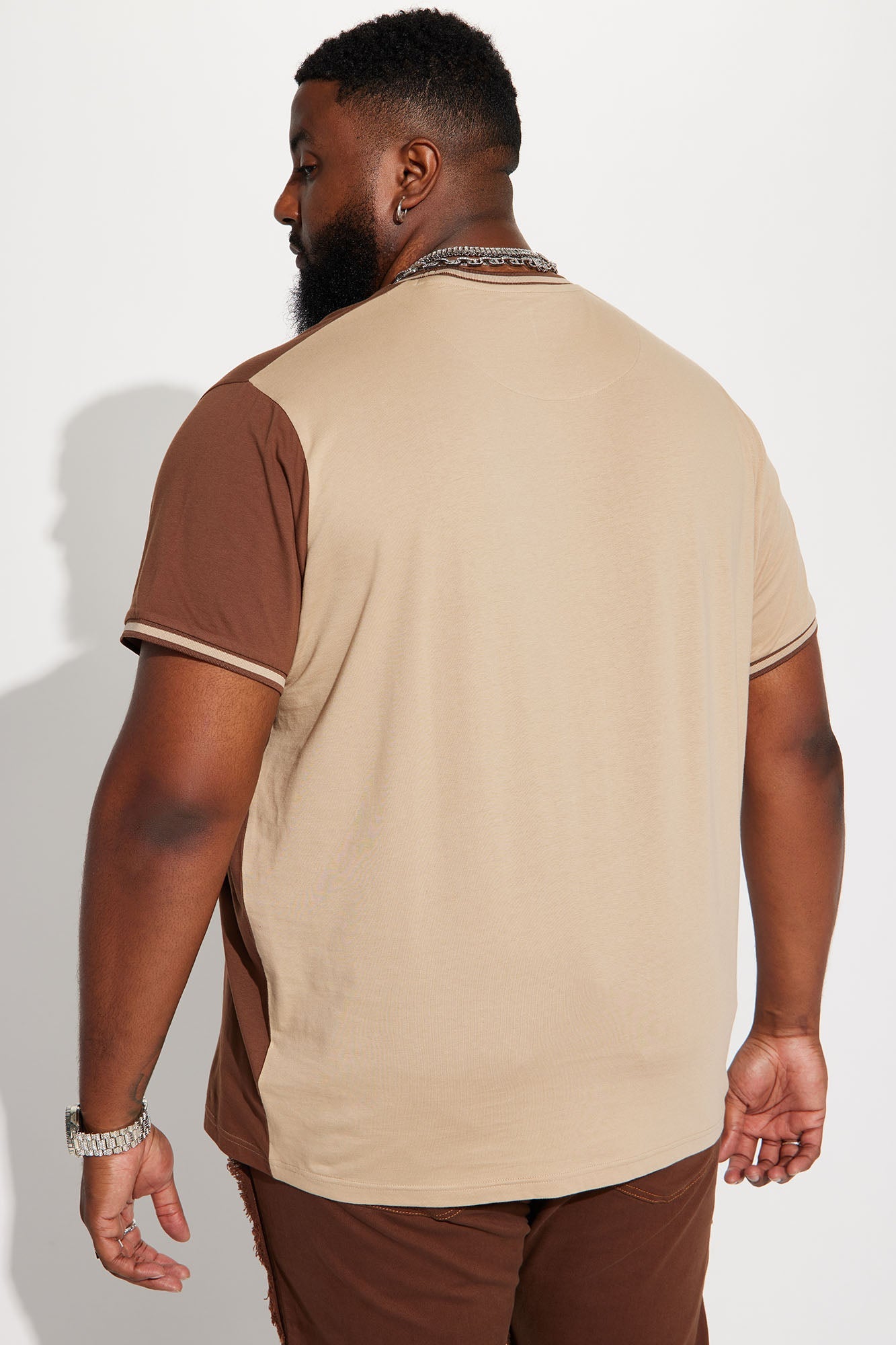 GOAT Color Block Short Sleeve Tee - Brown
