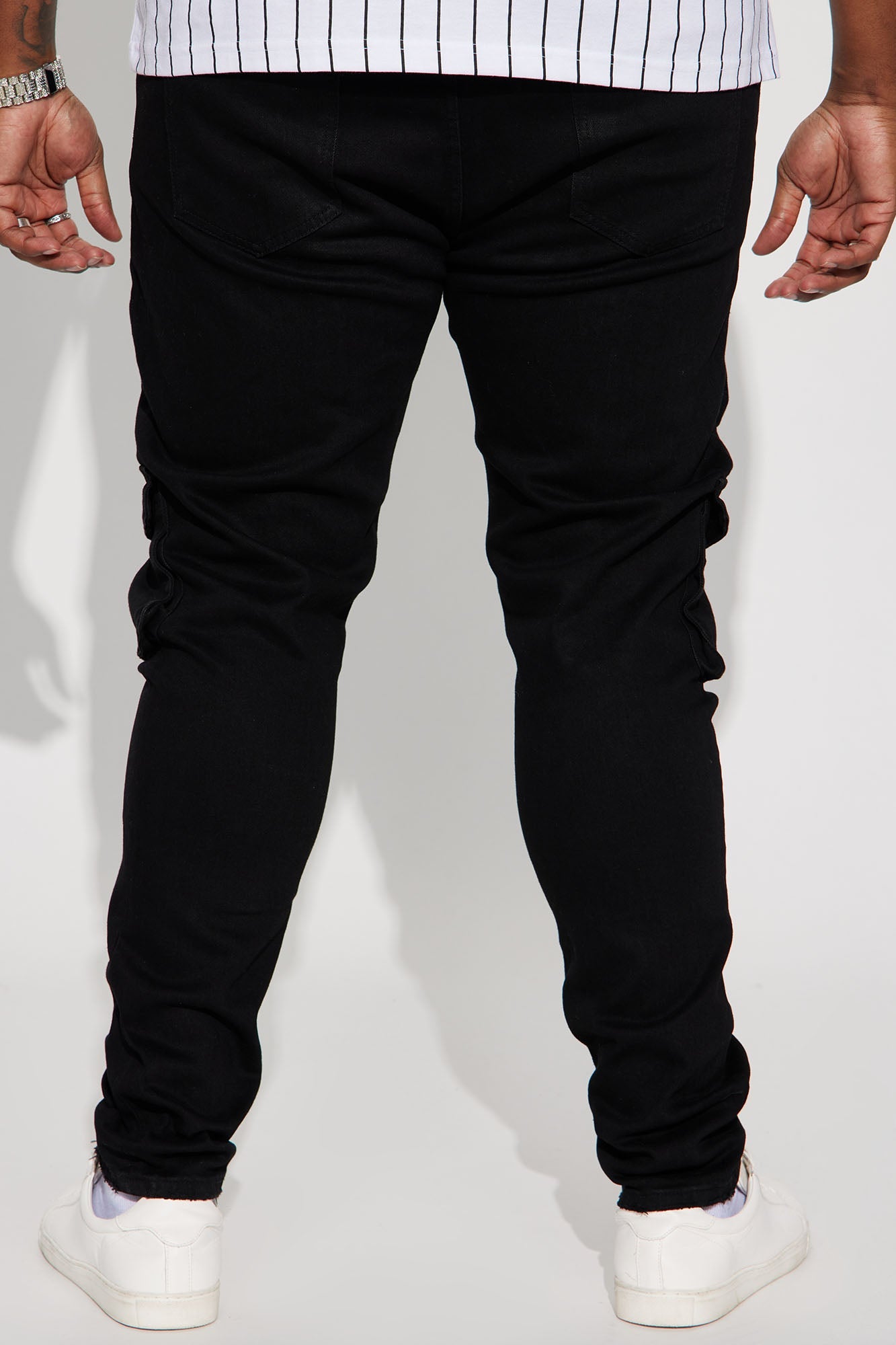 Dirty Ways Stacked Cargo Skinny Jeans - Black