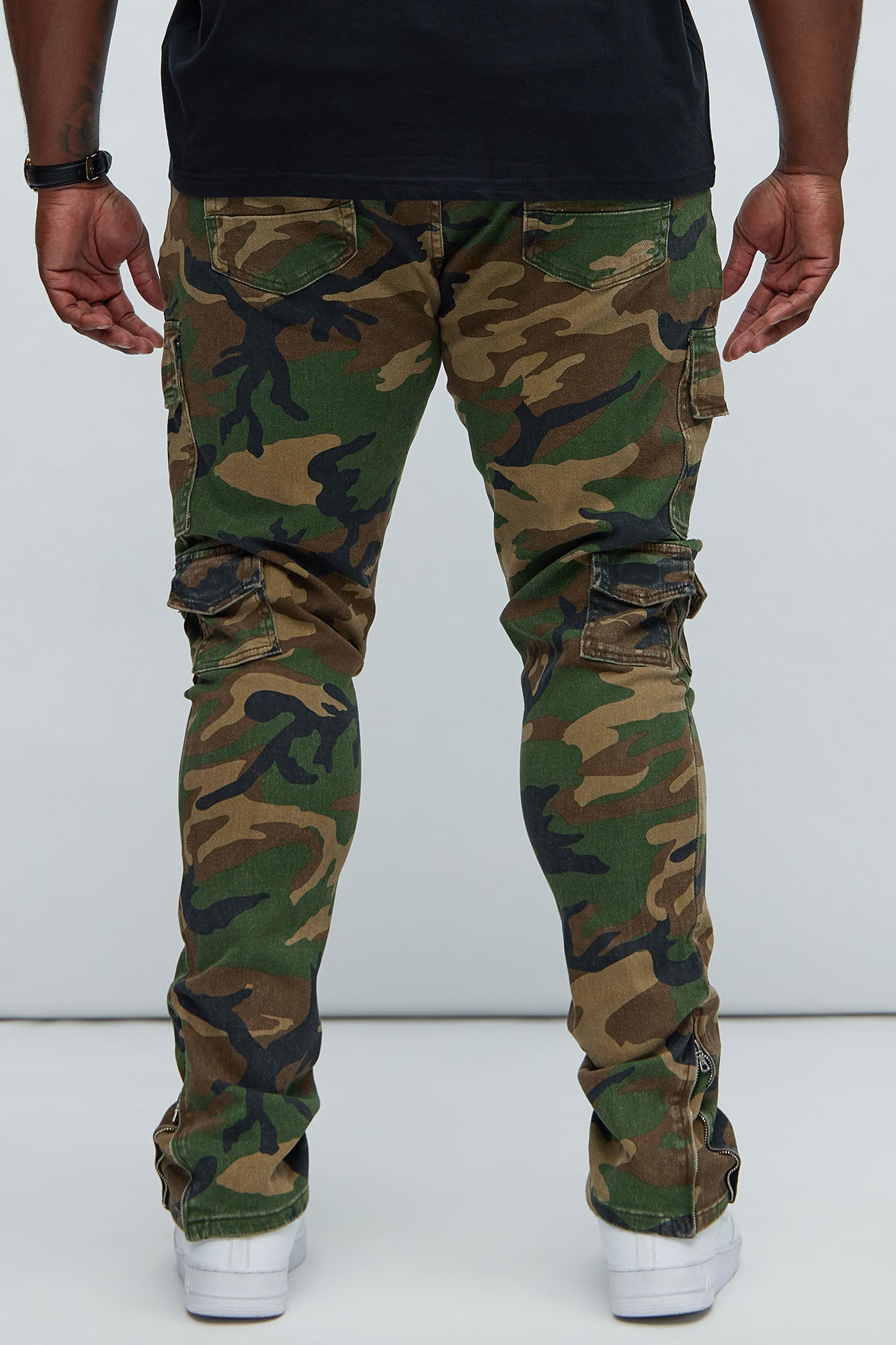 Convertible Stacked Skinny Flare Jeans - Camouflage