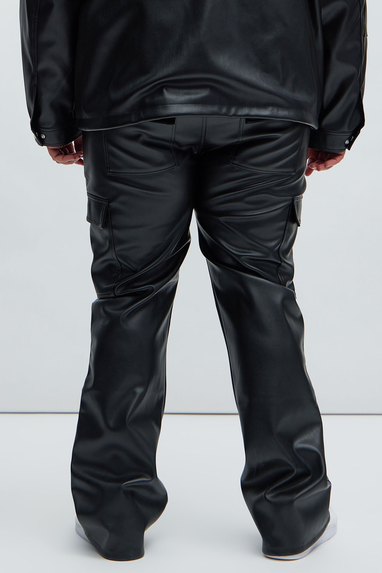 Royce Slim Faux Leather Pants - Black