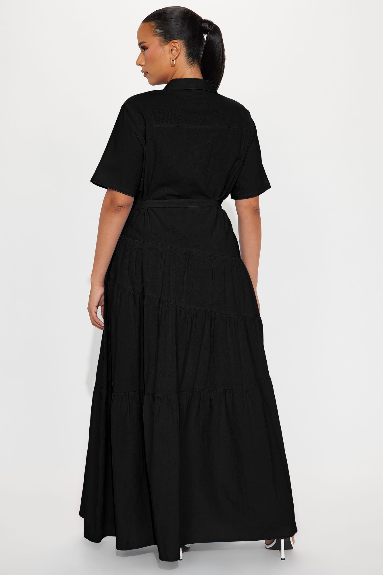Julia Maxi Shirt Dress - Black
