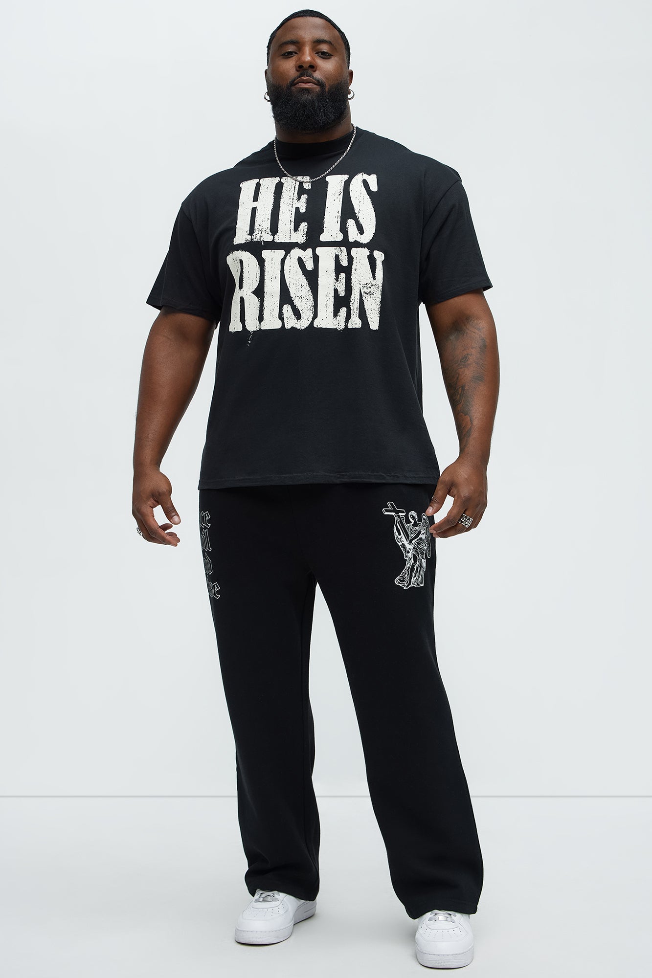 He Is Risen Mens Short Sleeve Tee - Black