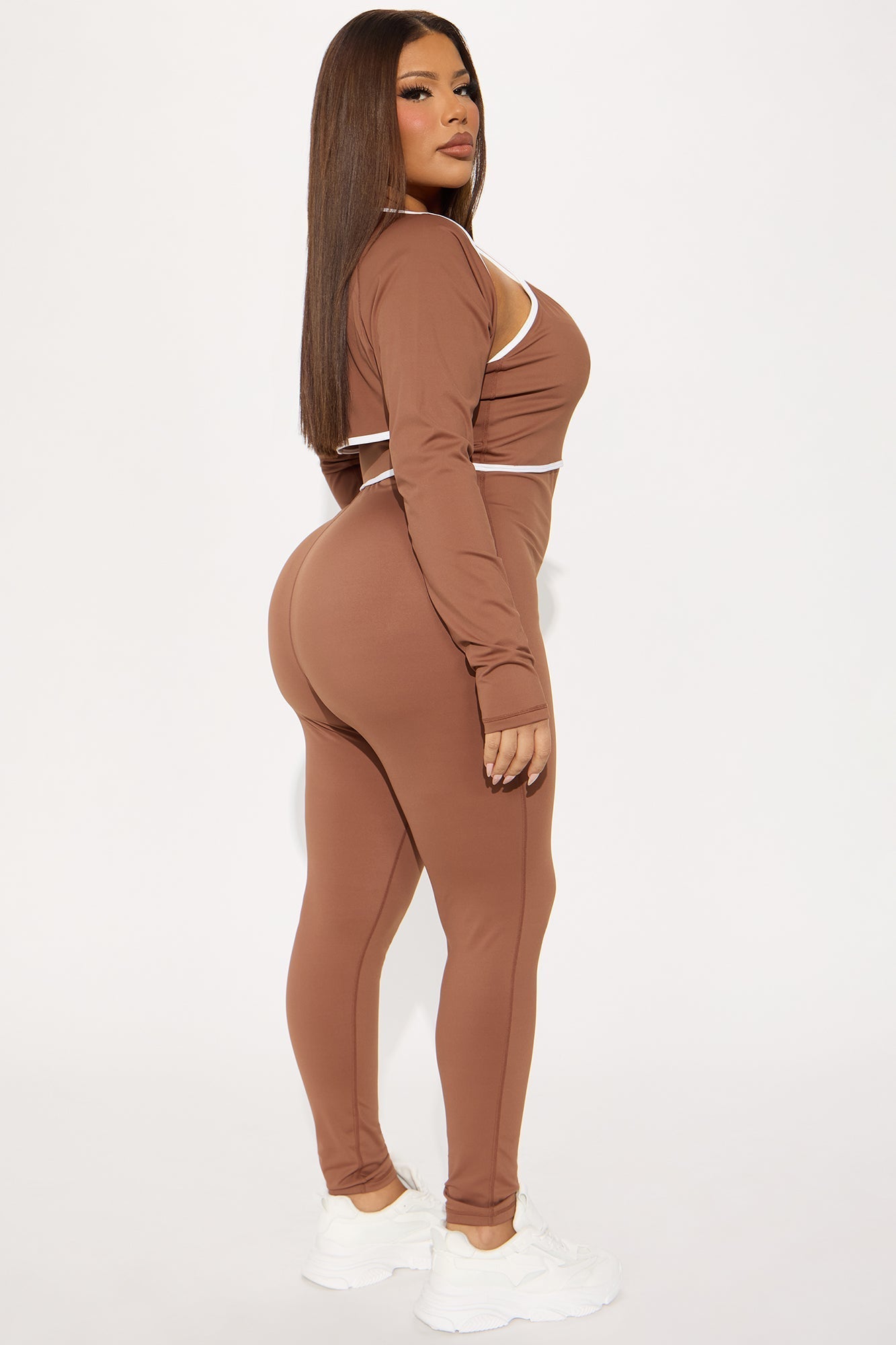 Heidi 2 Piece Bolero Active Jumpsuit - Mocha