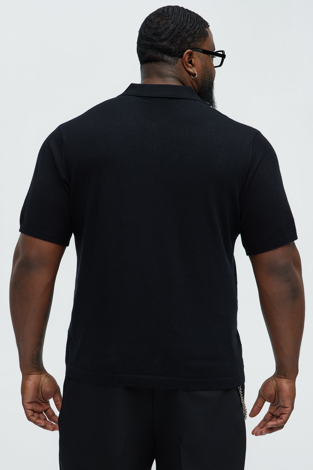 Camden Quarter Zip Sweater Polo Shirt - Black/combo
