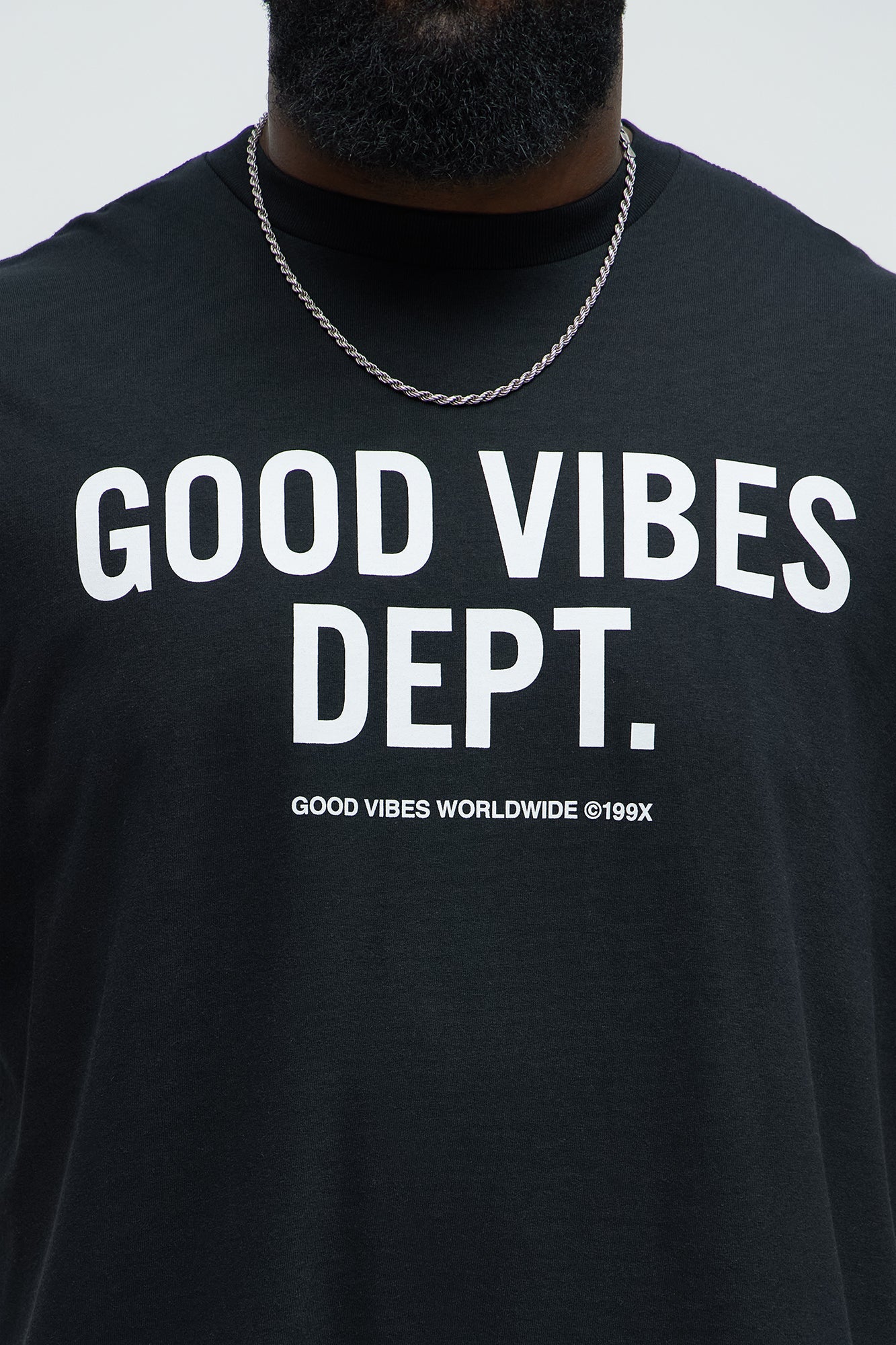 Good Vibes Dept Short Sleeve Crew Neck T shirt - Black