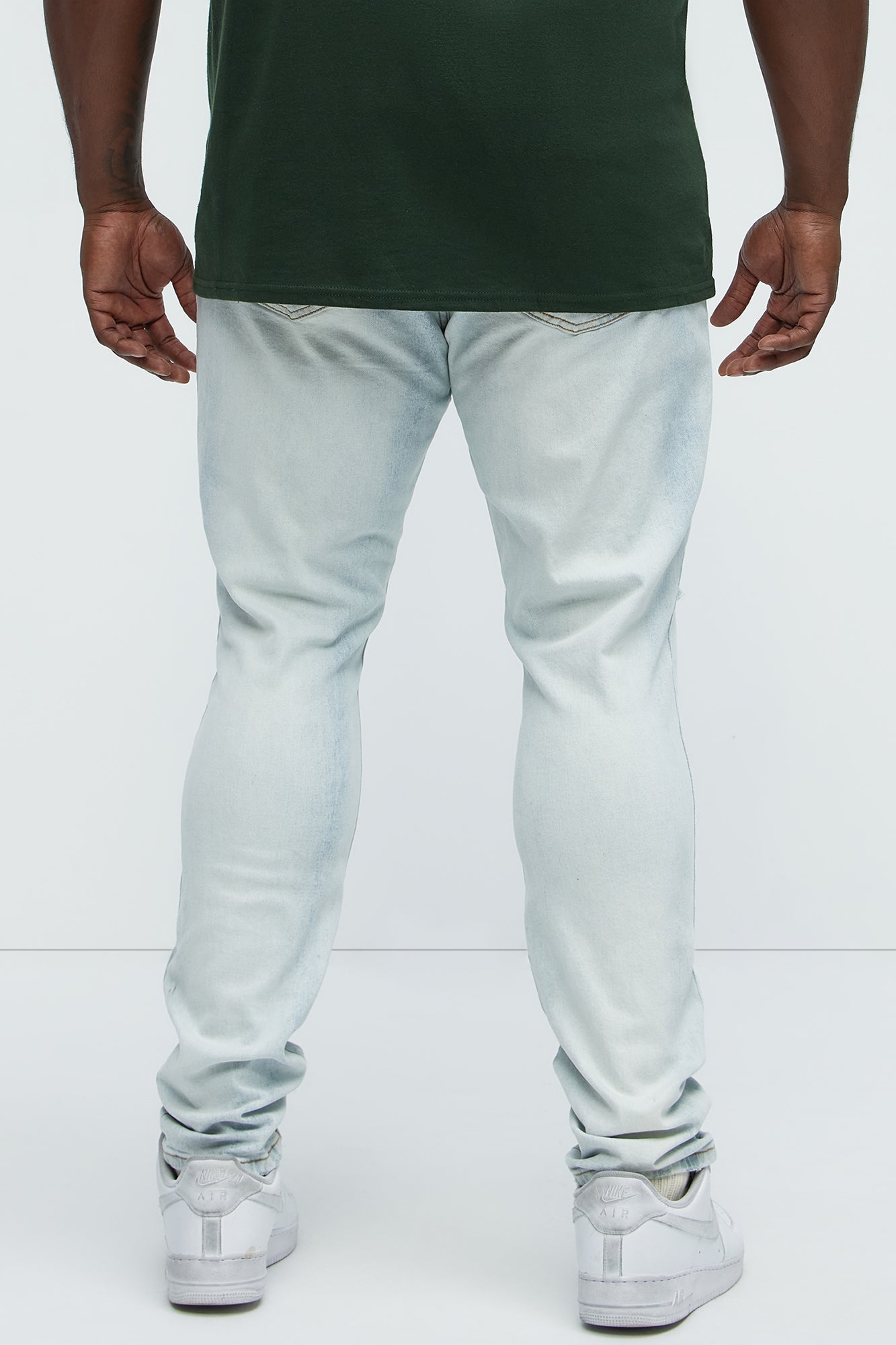 Take No L's Stacked Skinny Jeans - Light Blue Wash