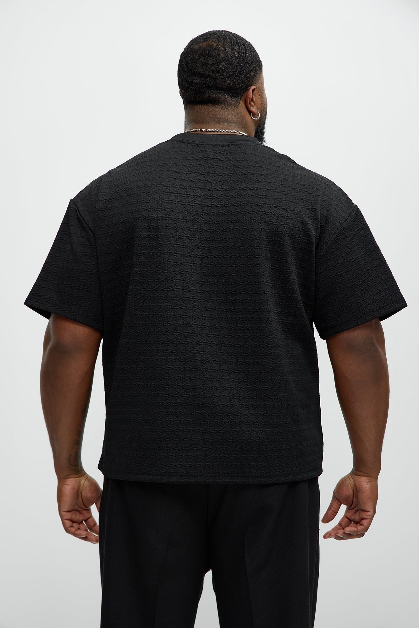 8 AM Textured Short Sleeve Tee - Black