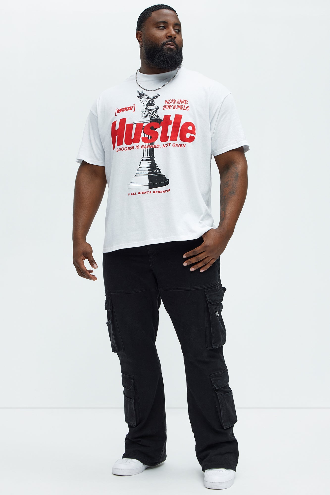 Hustle Statue Short Sleeve Tee - White