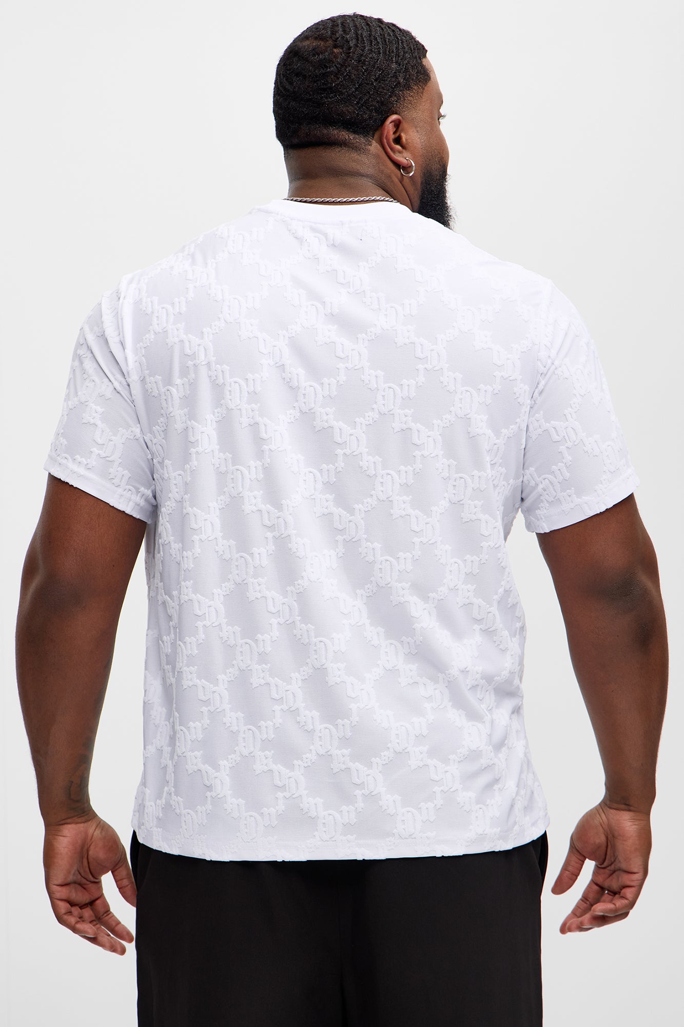 Verbiage Chenille Knit Crew Tee - White