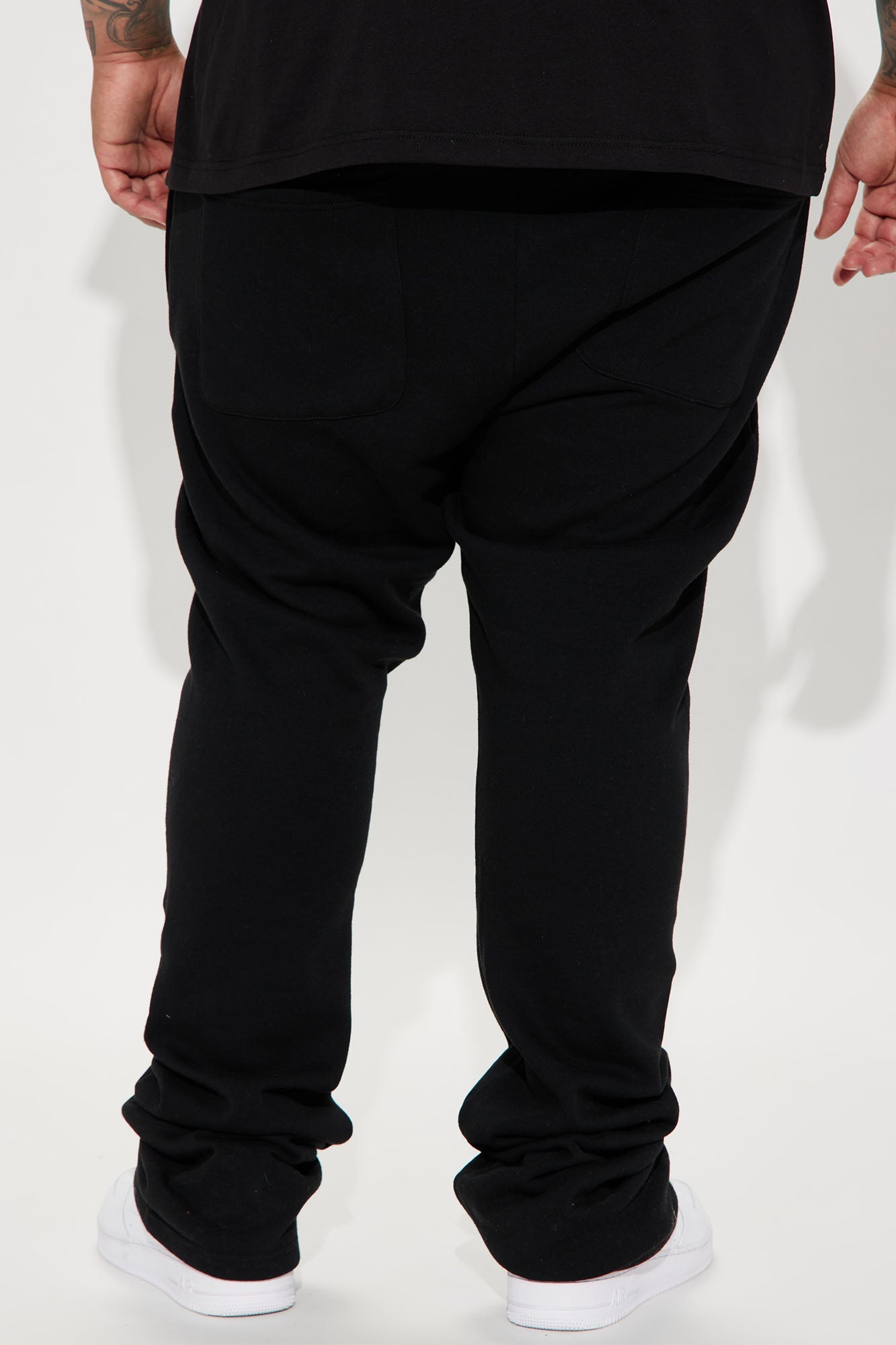 Tyson Skinny Stacked Flare Sweatpant - Black