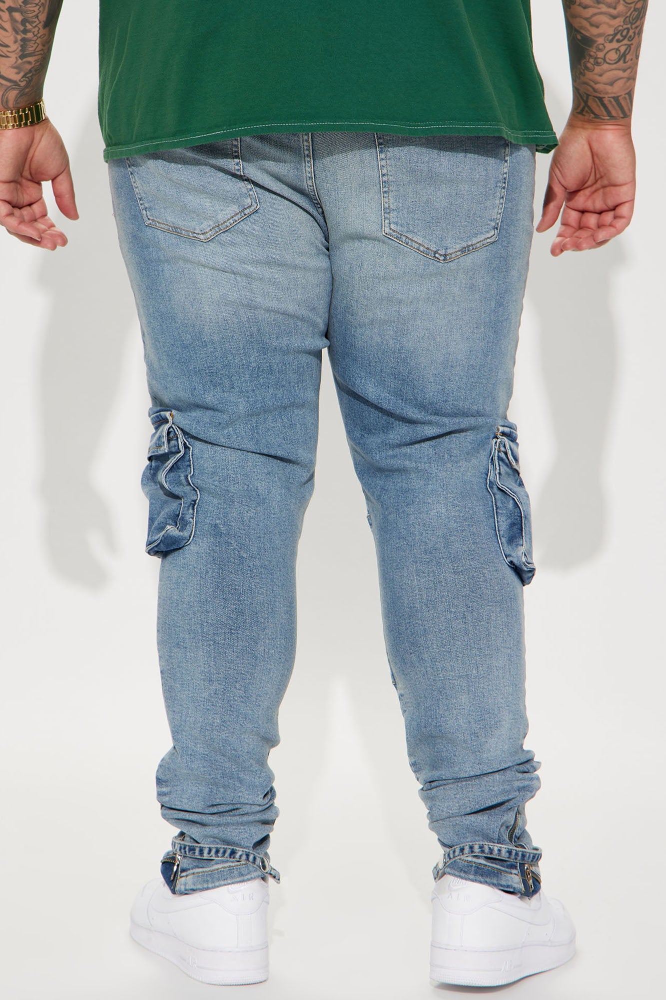 Out Of Control Stacked Skinny Jeans - Light Blue Wash