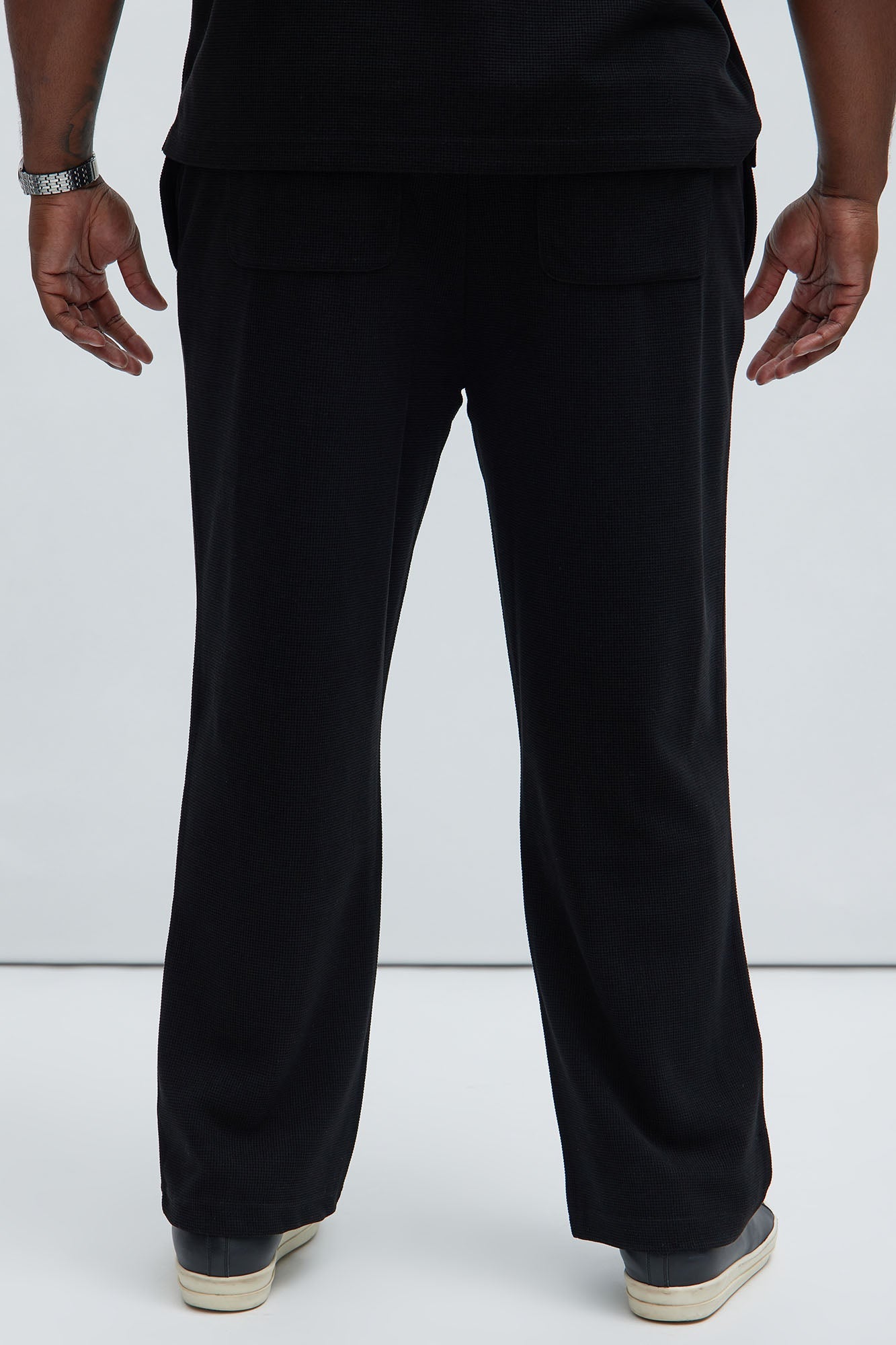 Cairo Textured Straight Pants - Black