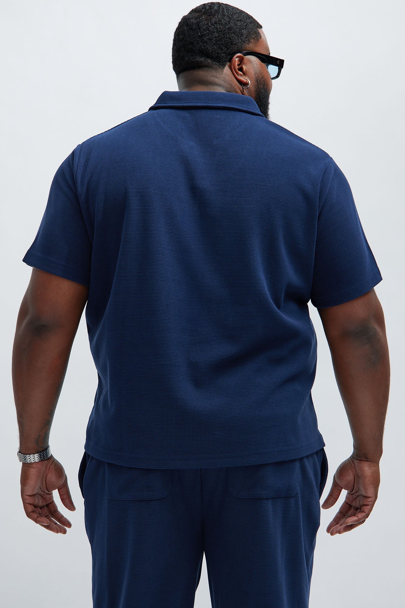 Cairo Textured Polo - Navy