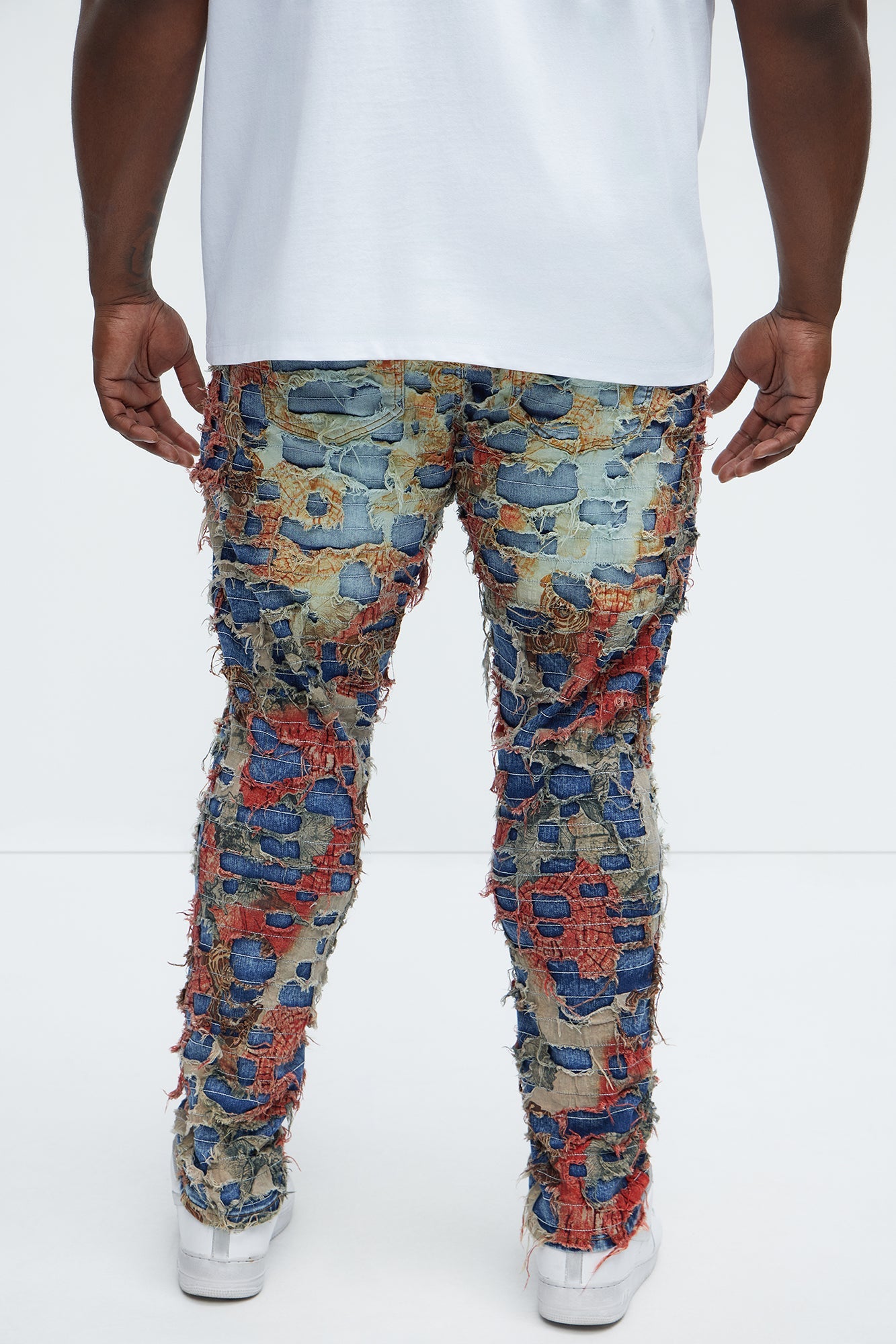 Edgar Vintage Shredded Slim Jeans - Medium Wash