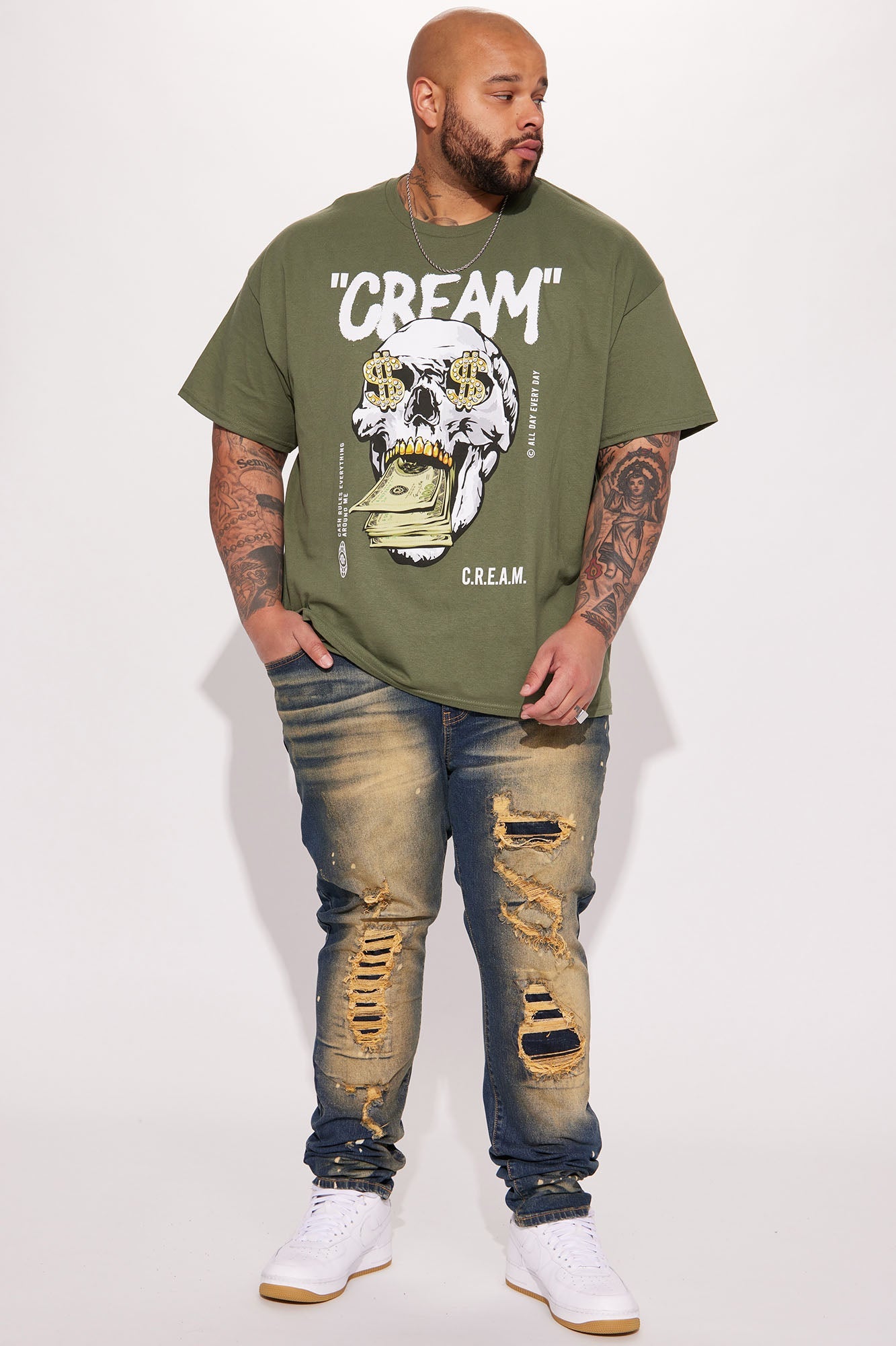 Cream All Day Short Sleeve Tee - Sage
