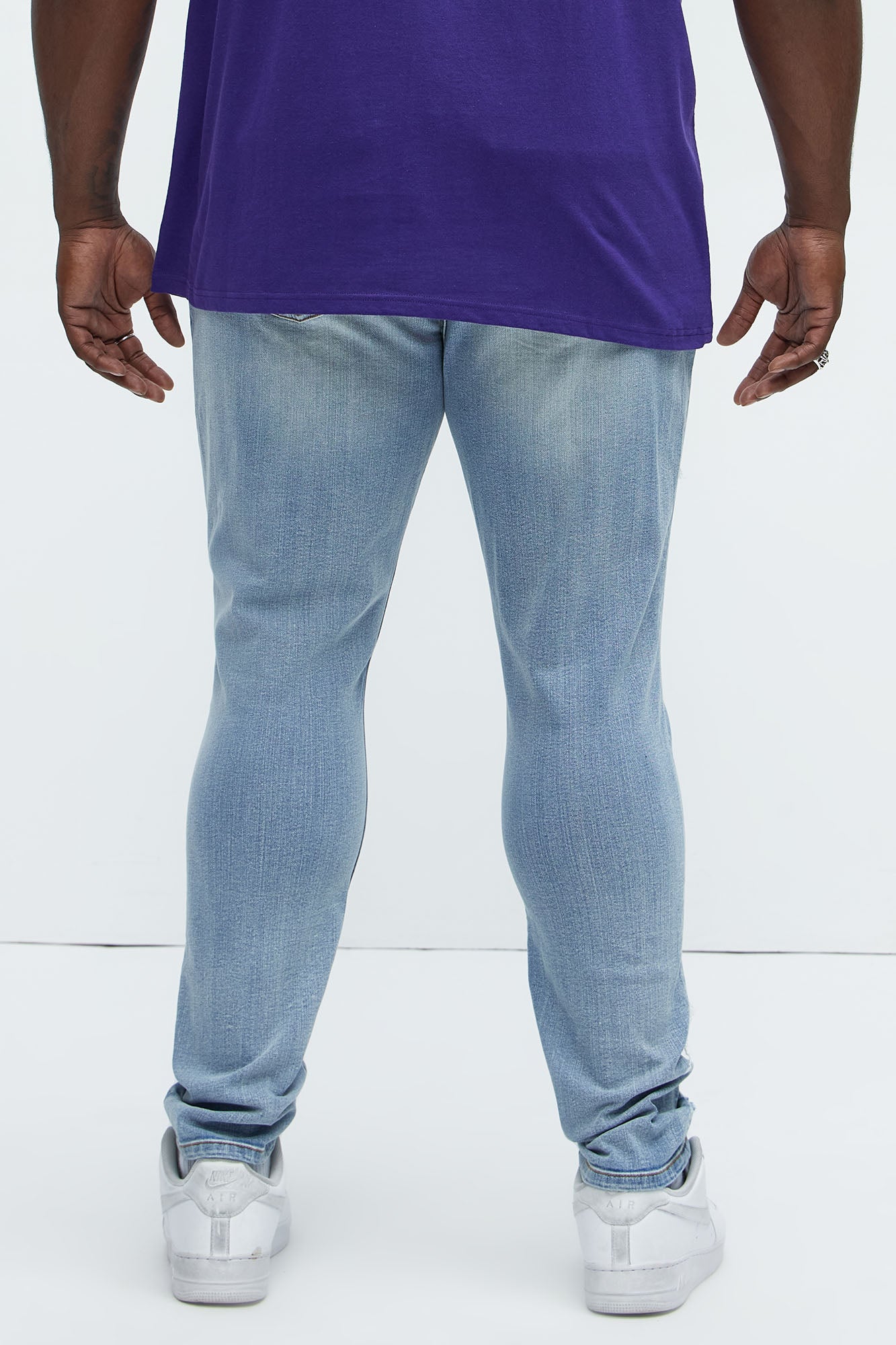 Through It Ripped Skinny Jeans - Vintage Blue Wash