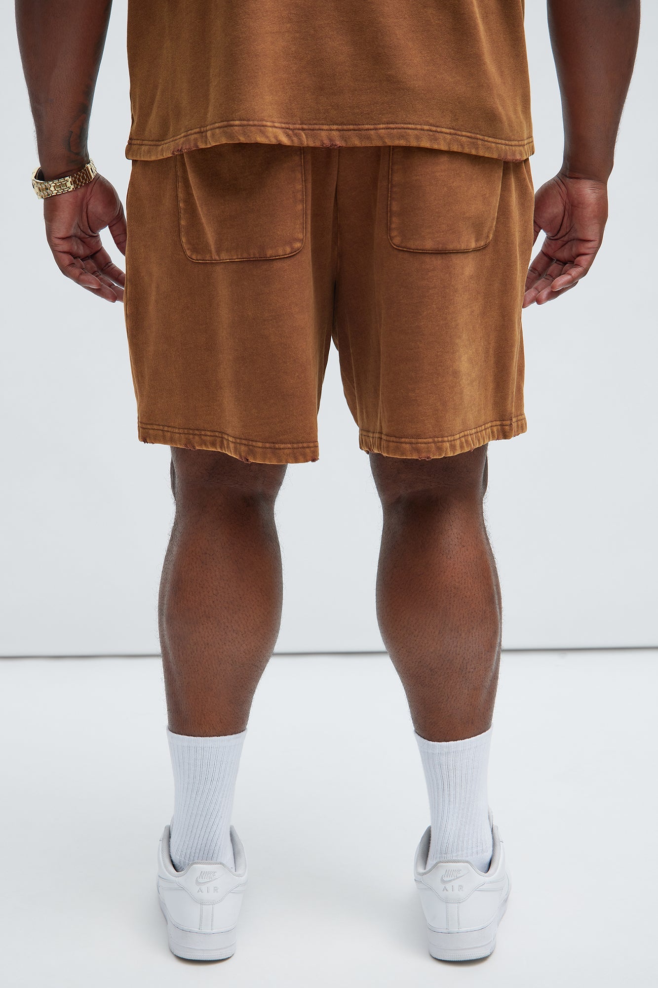 Tyson Heavy Wash Relaxed Shorts - Dark Brown