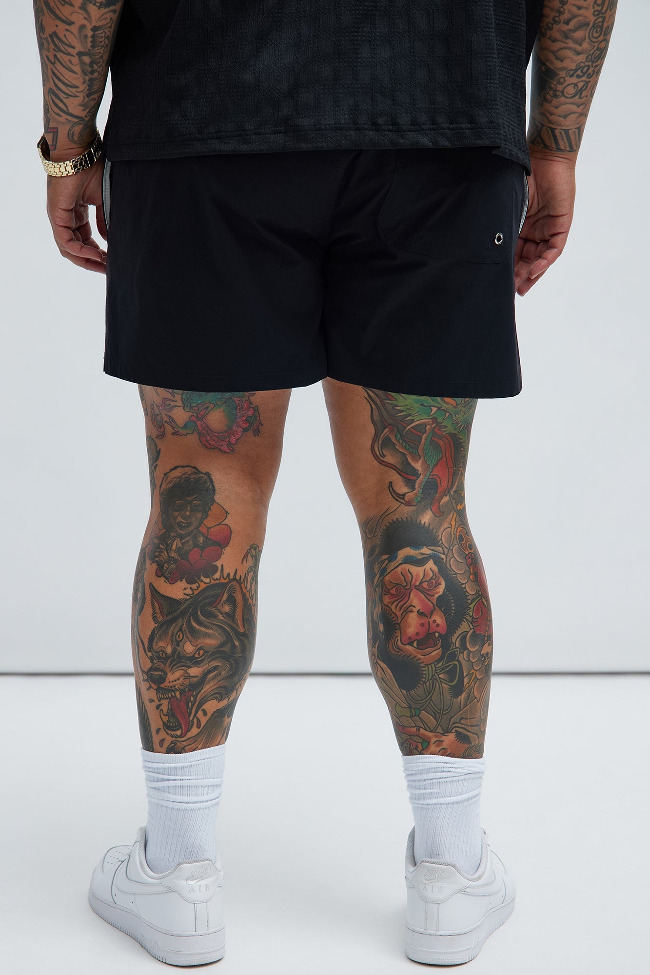 Montez Stretch Swim Trunk 4″ - Black