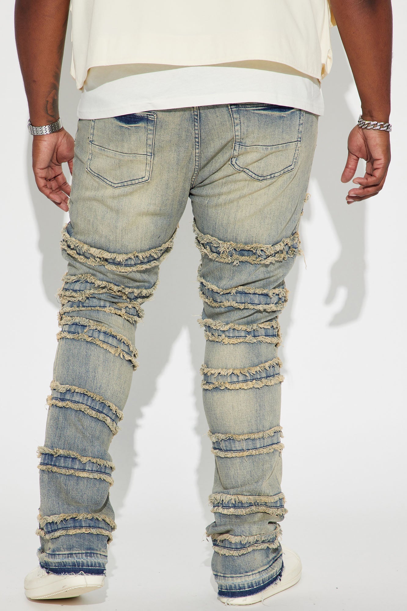 About Fray Stacked Skinny Flare Jeans - Vintage Blue Wash