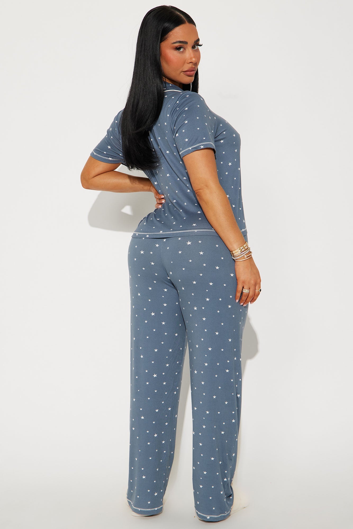 Make A Wish PJ Pant Set - Slate Blue