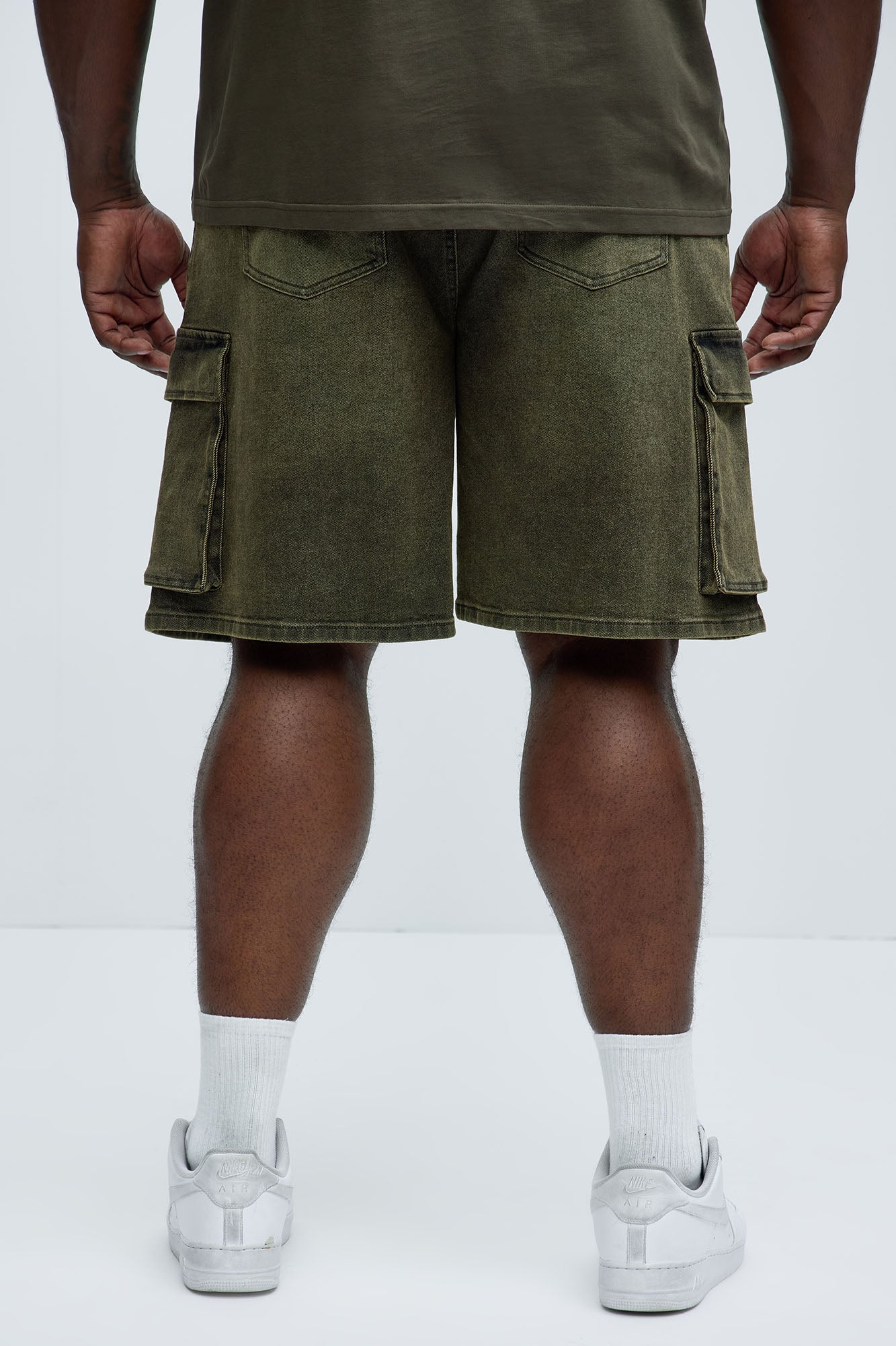 Relaxed Cornell Cargo Denim Shorts - Green