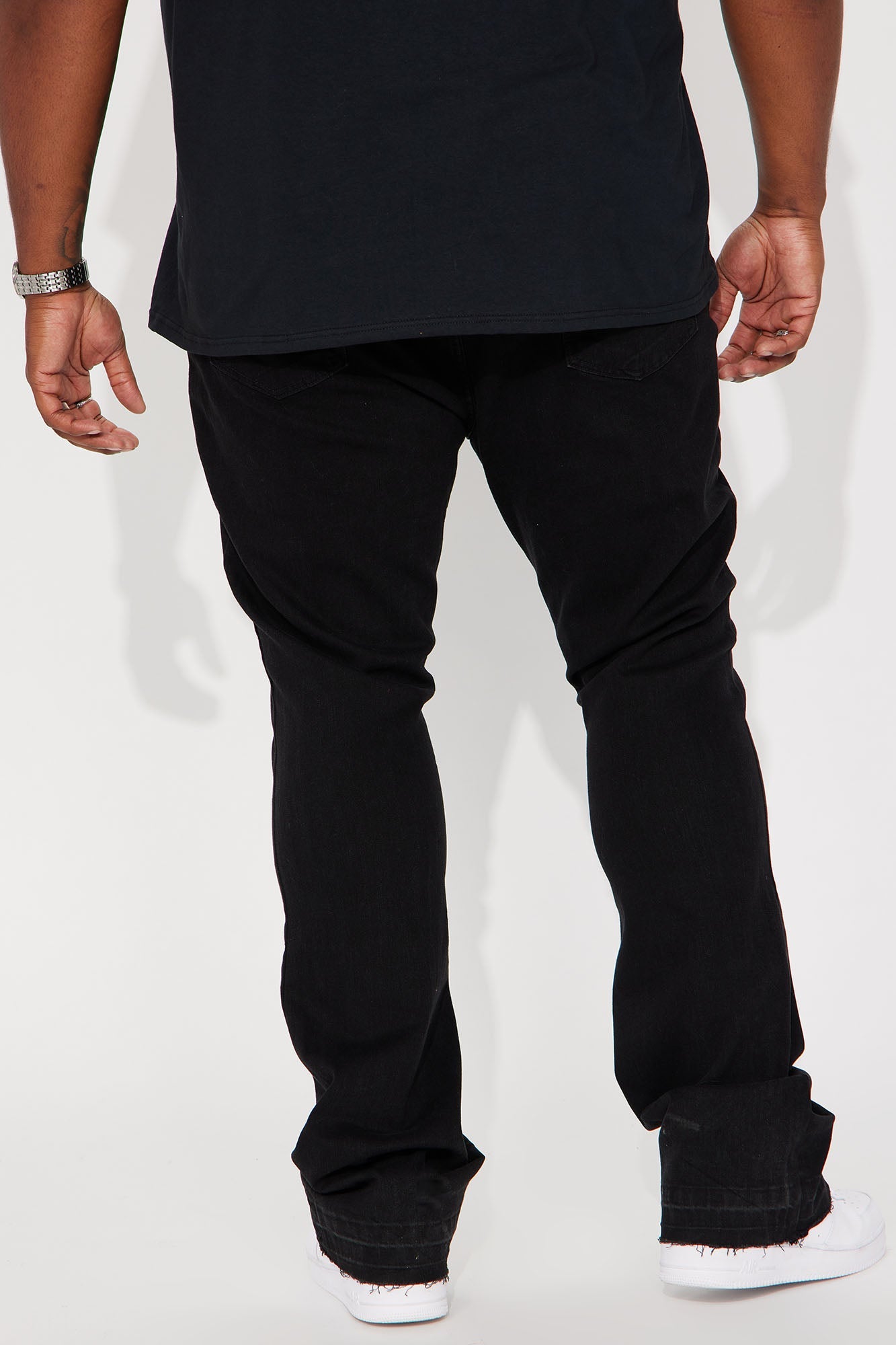 Cornell Stacked Skinny Flare Jeans - Black