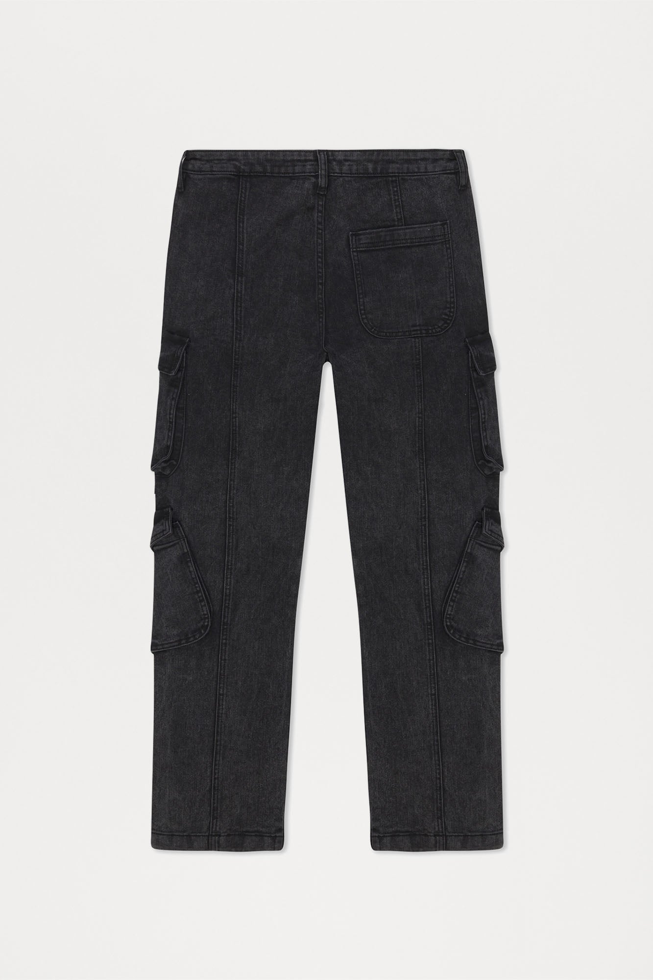 Black Jack Mike Straight Cargo Jeans - Black Wash