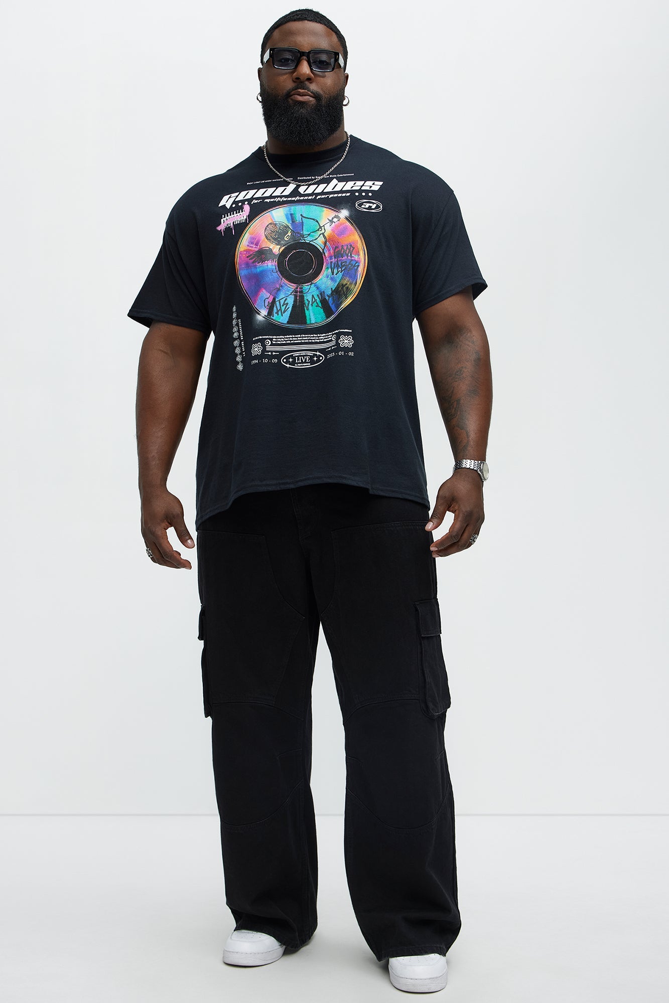 Good Vibes Angel Short Sleeve Tee - Black