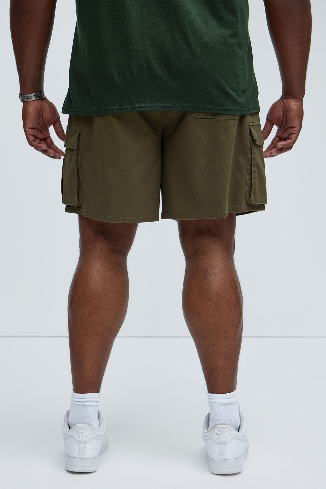 Twill Volley Cargo Shorts - Olive