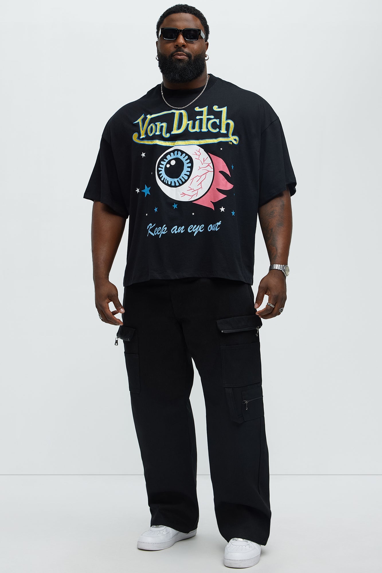 Von Dutch Eye Out Oversized Tee - Black