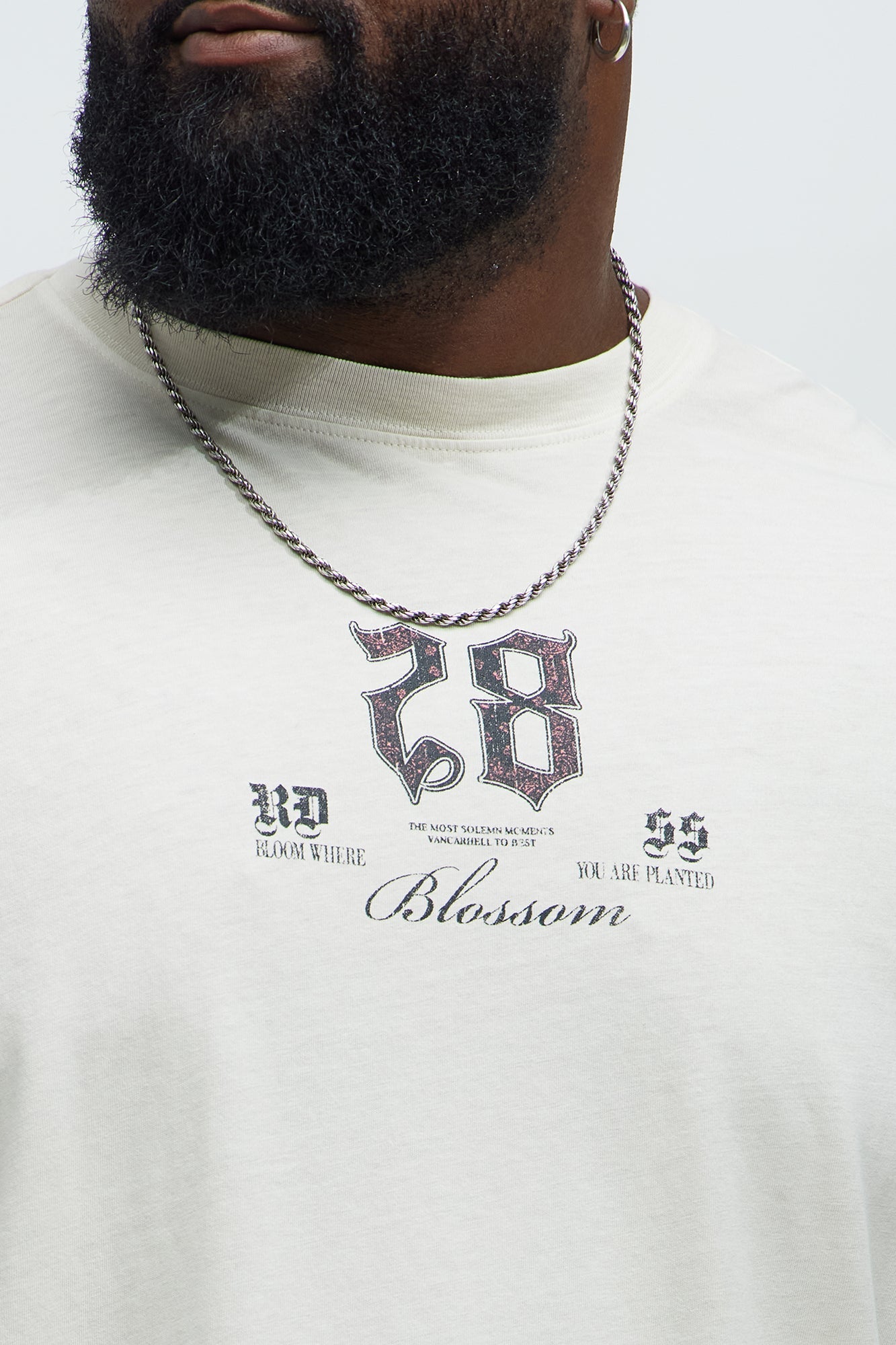 28 Blossom Oversized Short Sleeve Tee - Cream