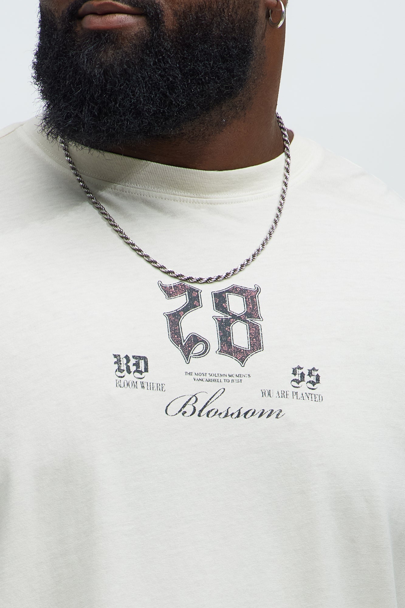 28 Blossom Oversized Short Sleeve Tee - Cream