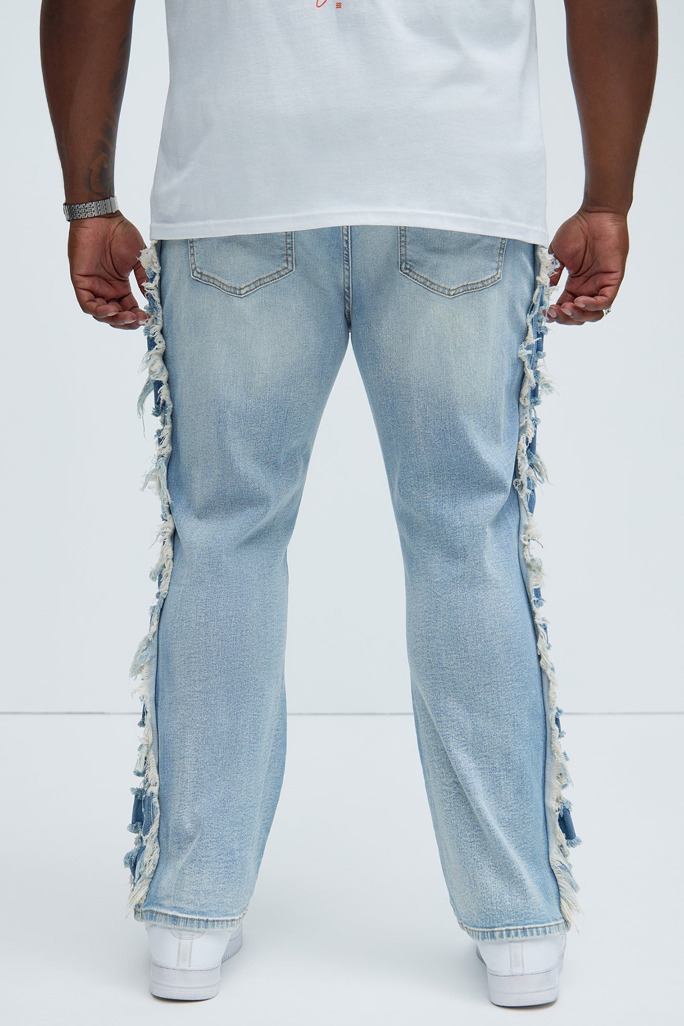 Track Stacked Skinny Flare Jeans - Medium Blue Wash