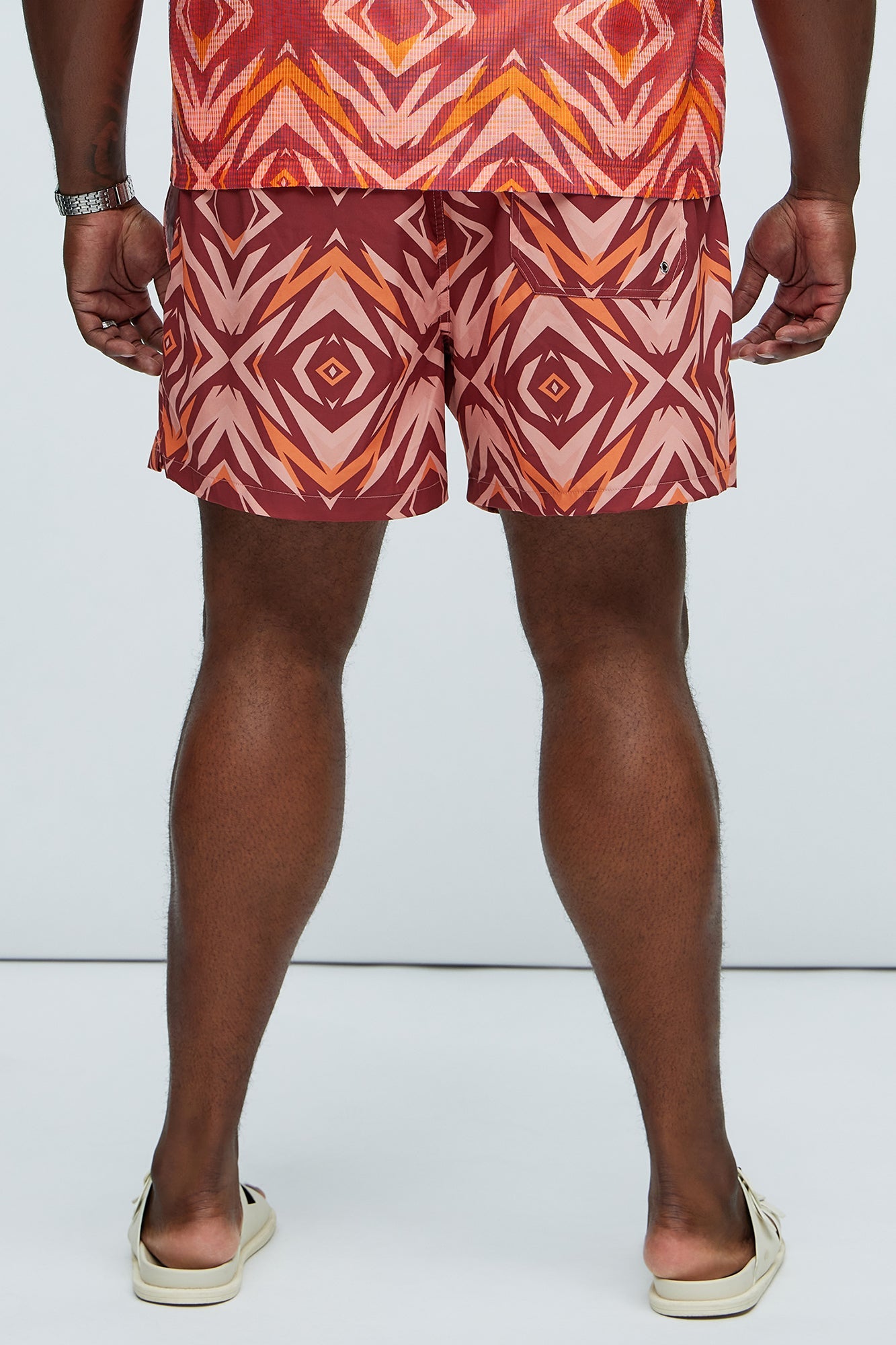 Westyn Swim Mid Trunk - Orange/combo