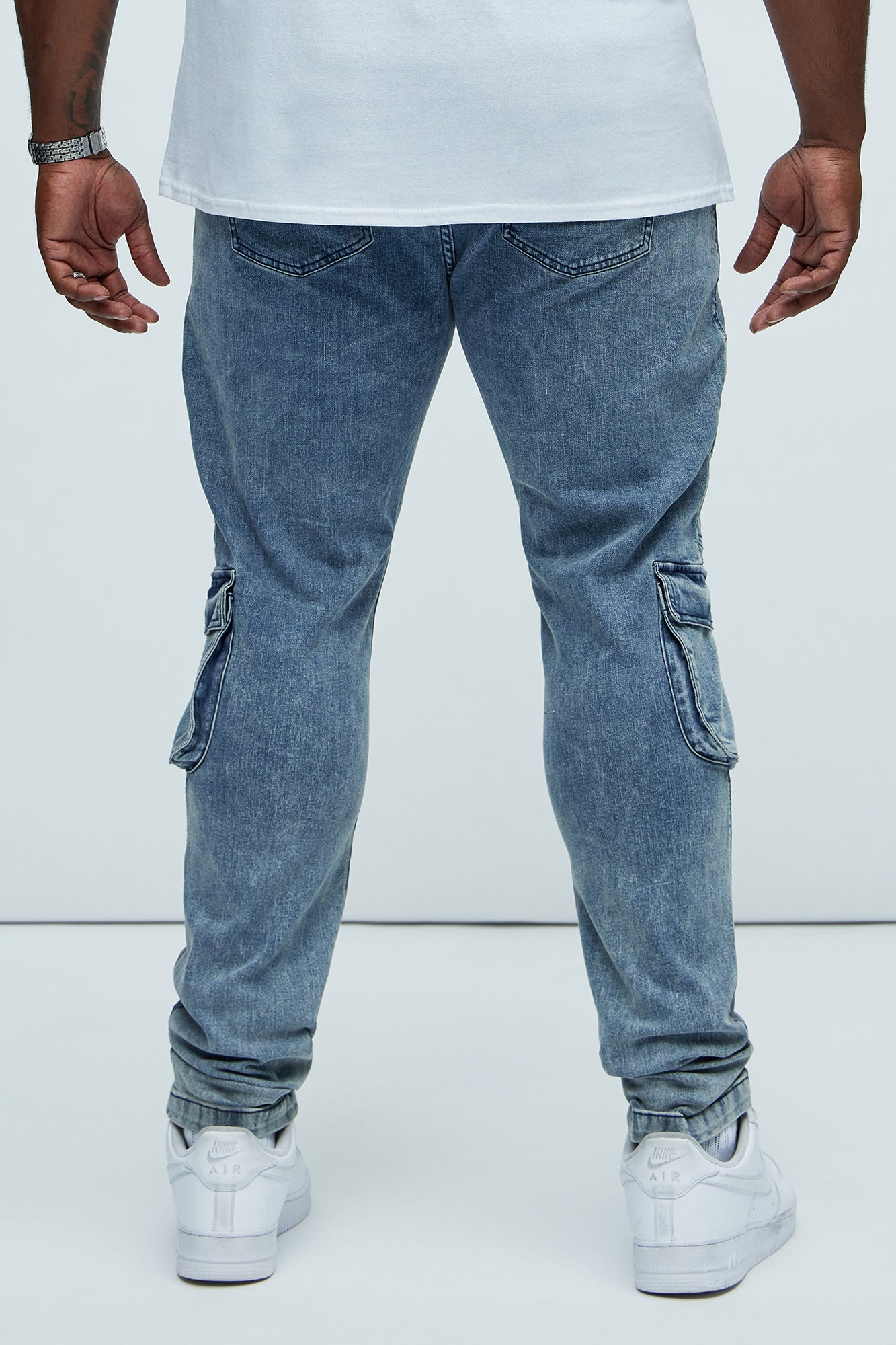 Johnny Vintage Skinny Cargo Jeans - Vintage Blue Wash