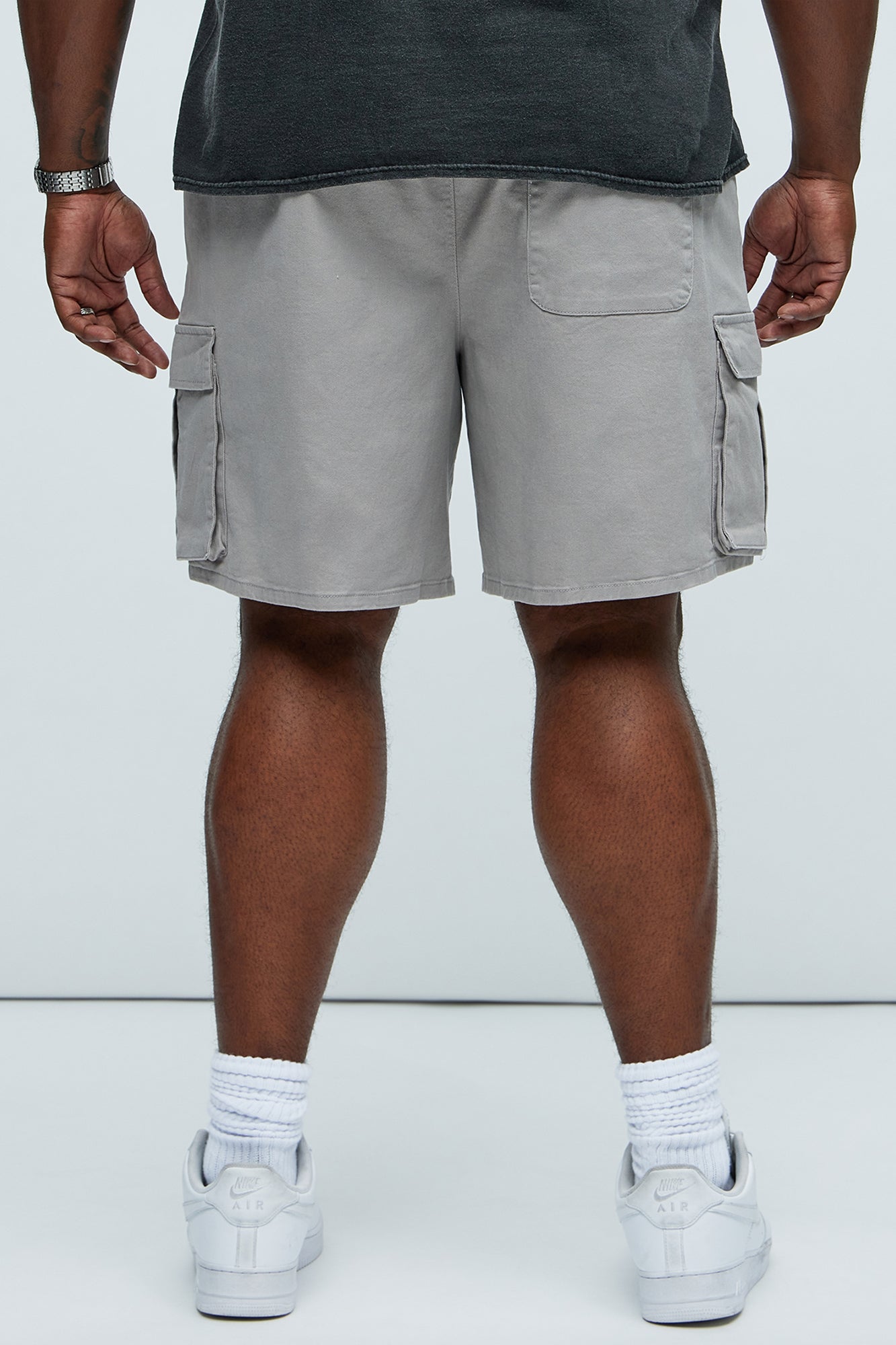 Twill Volley Cargo Shorts - Grey