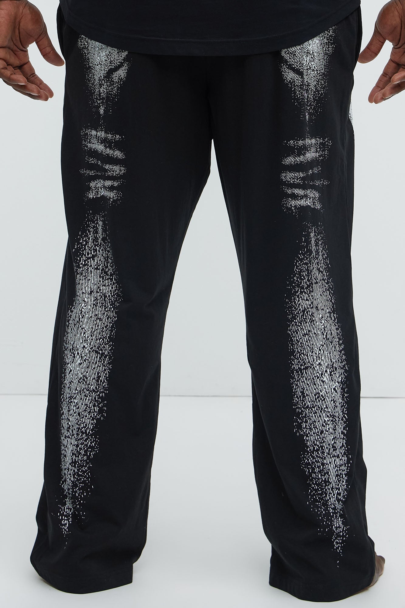 Printed Jean Relaxed Lounge Pants - Black/combo
