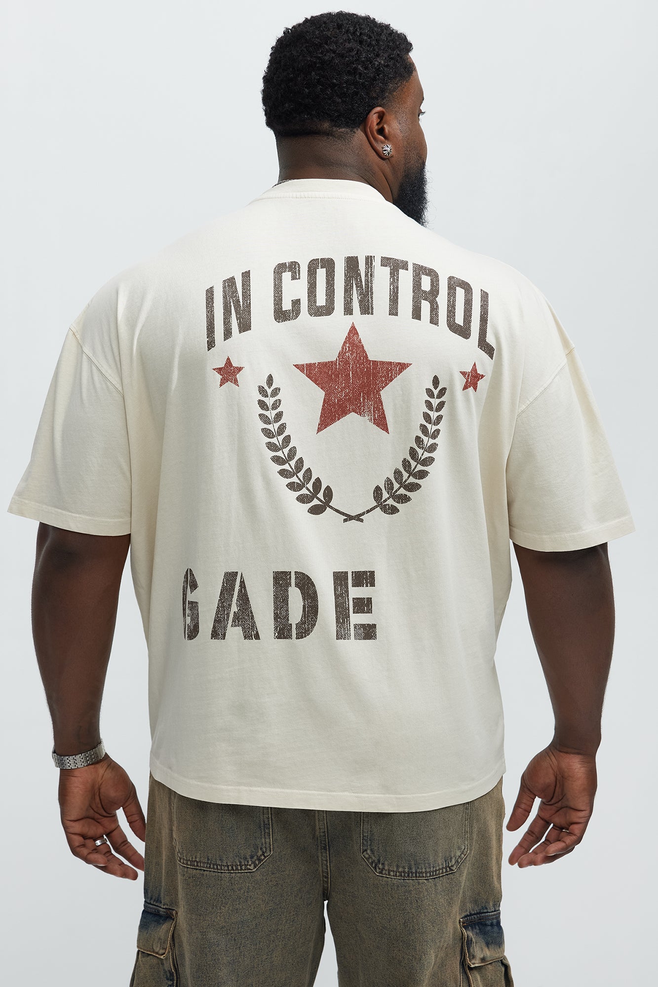 Rebel In Control Oversized Short Sleeve Tee - Cream