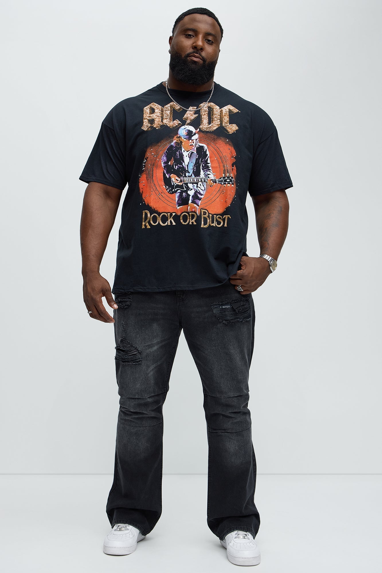 ACDC Rock Or Bust Short Sleeve Tee - Black