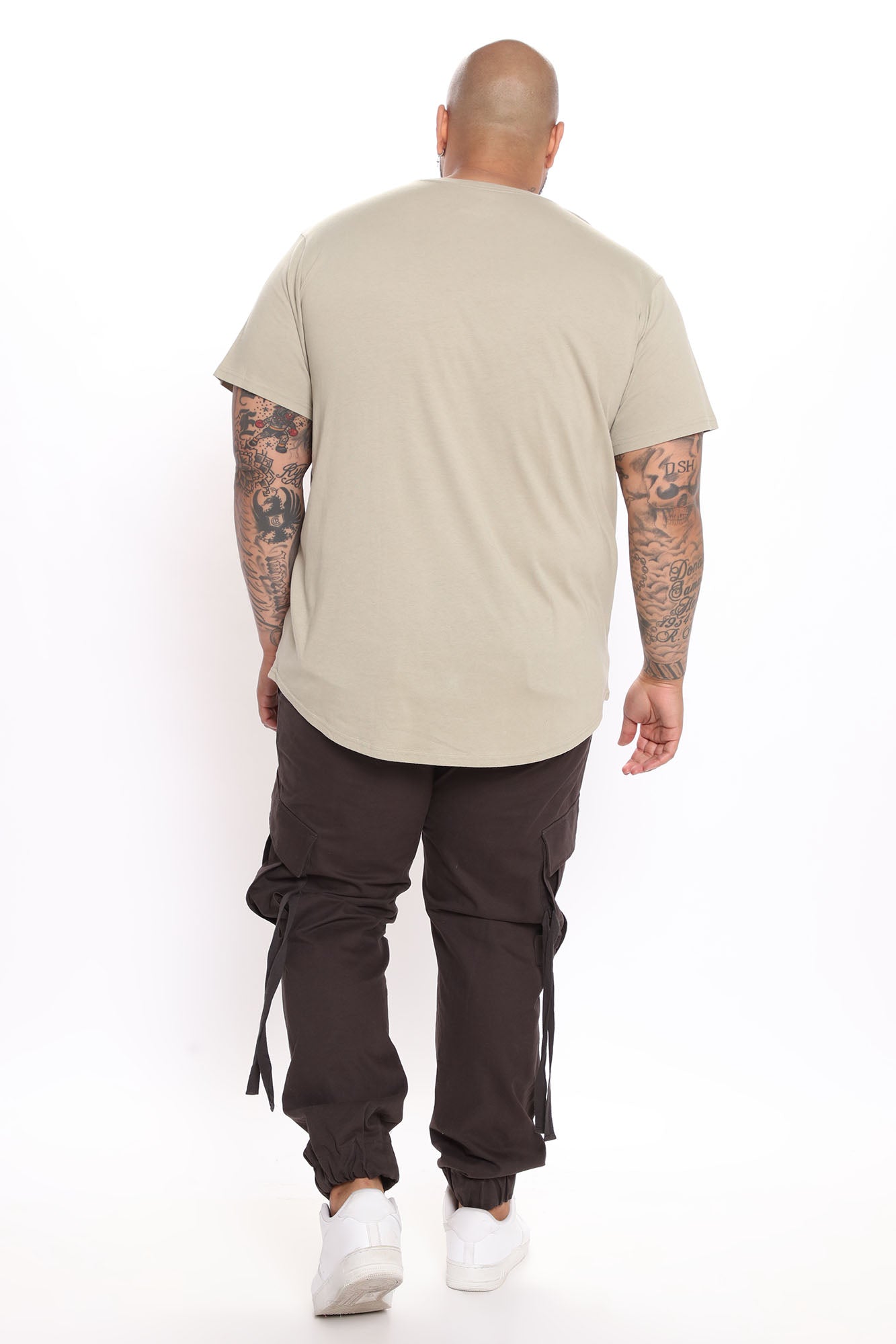 Essential Short Sleeve Scallop Crew Tee - Tan