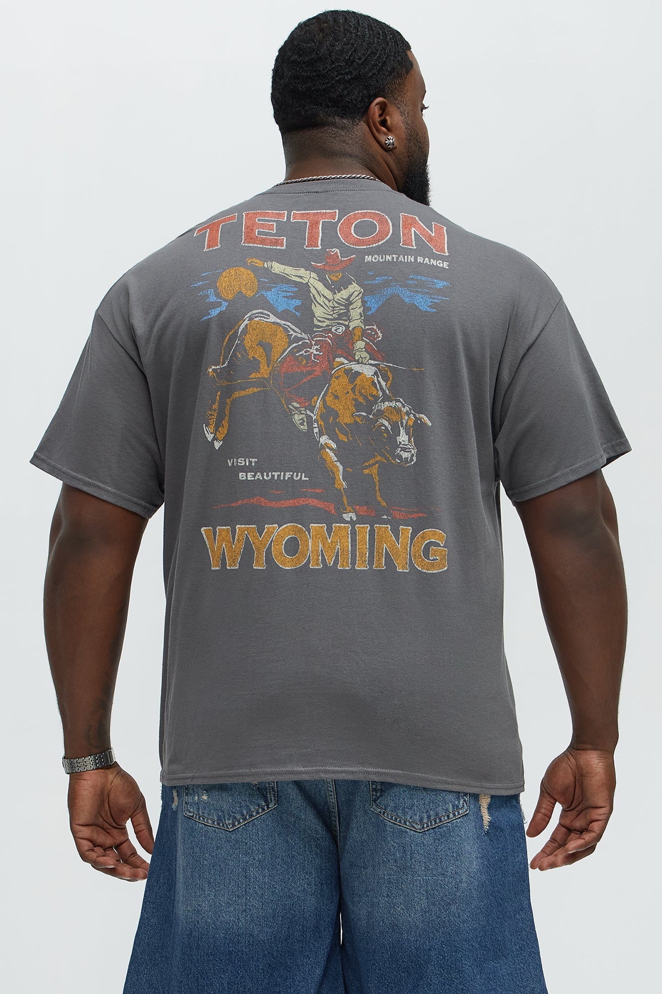 Teton Mountain Range Short Sleeve Tee - Charcoal