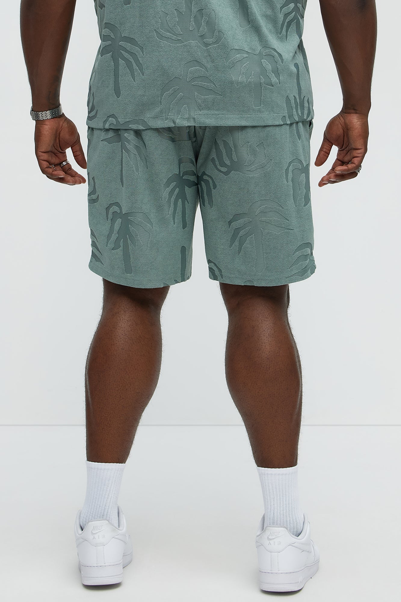 Tropical Trees Relaxed Shorts - Sage