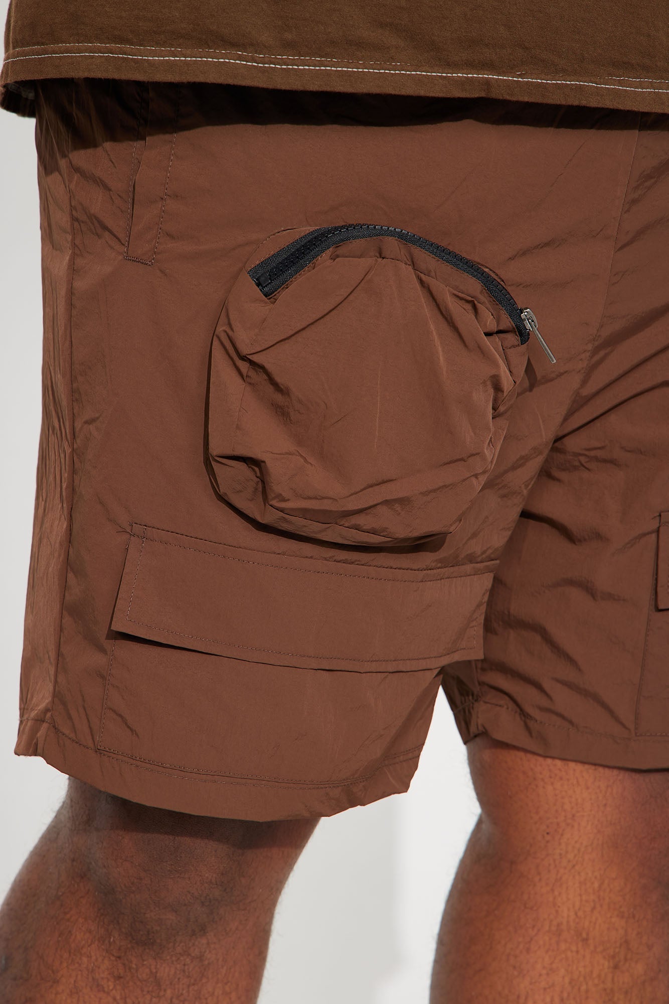 Safe Side Utility Nylon Shorts - Brown