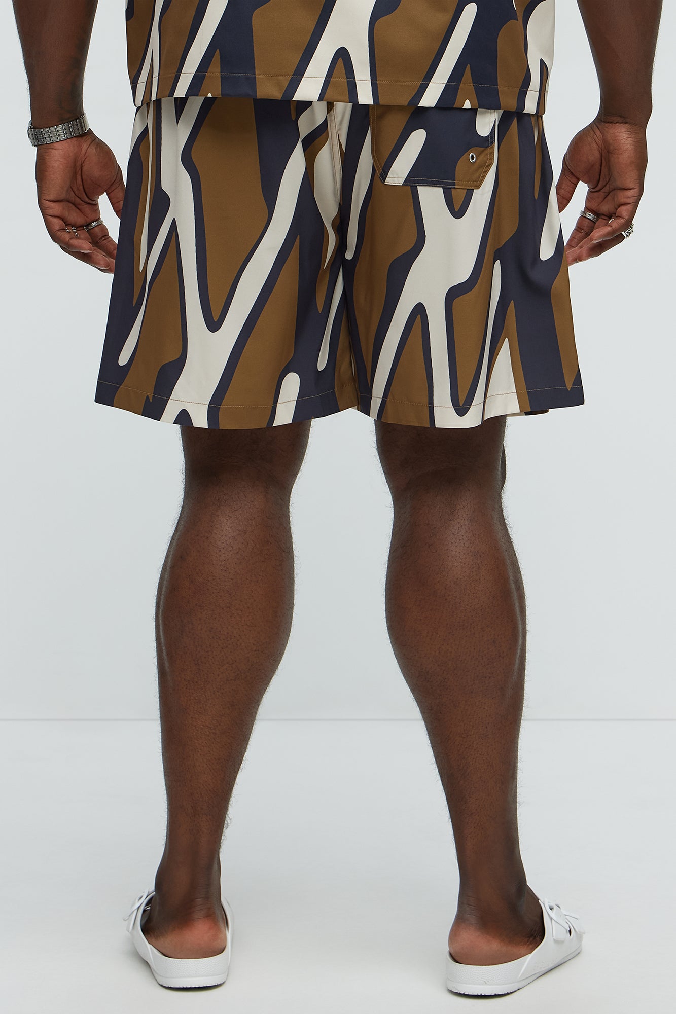 Chaos Current Printed Swim Classic Trunk - Brown/combo