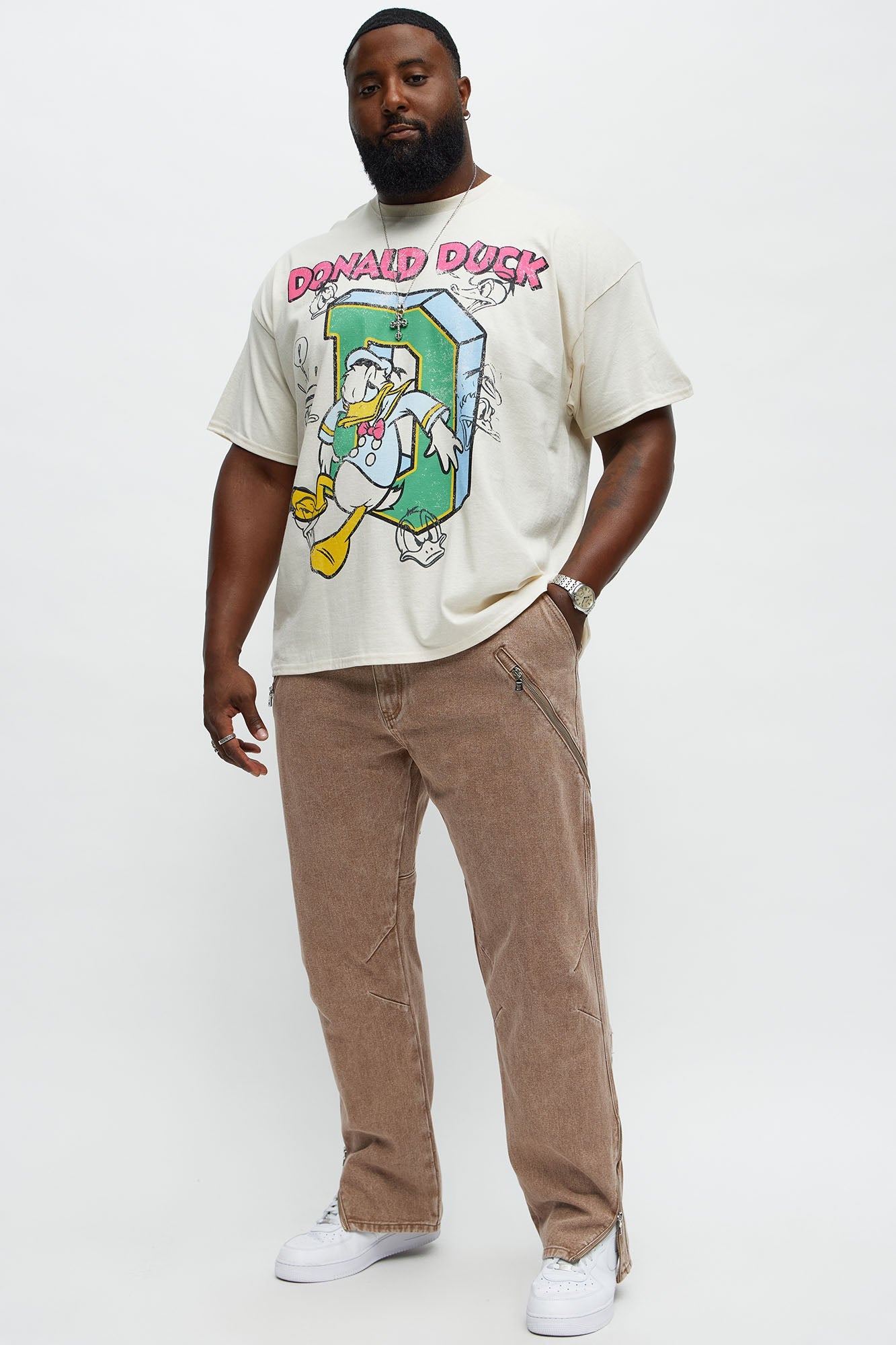 Disney Donald Duck Expressions Short Sleeve Tee - Natural