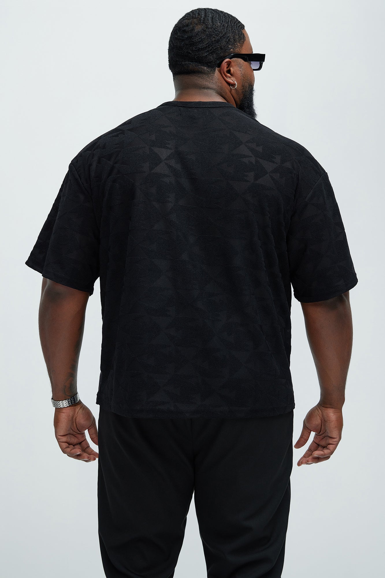 Binney Jacquard Relaxed Short Sleeve Tee - Black