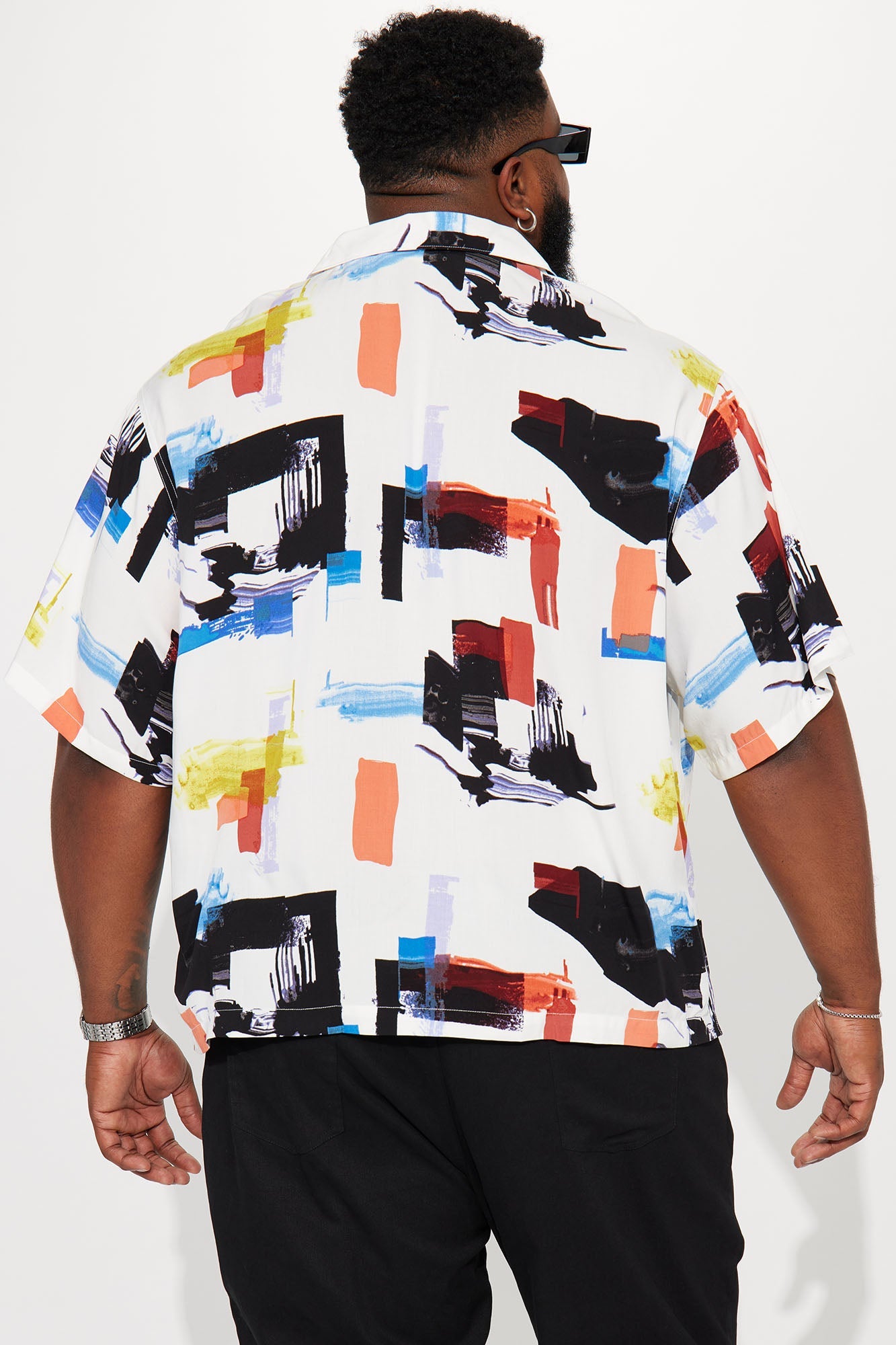 Brush Away Button Up Shirt - White/combo