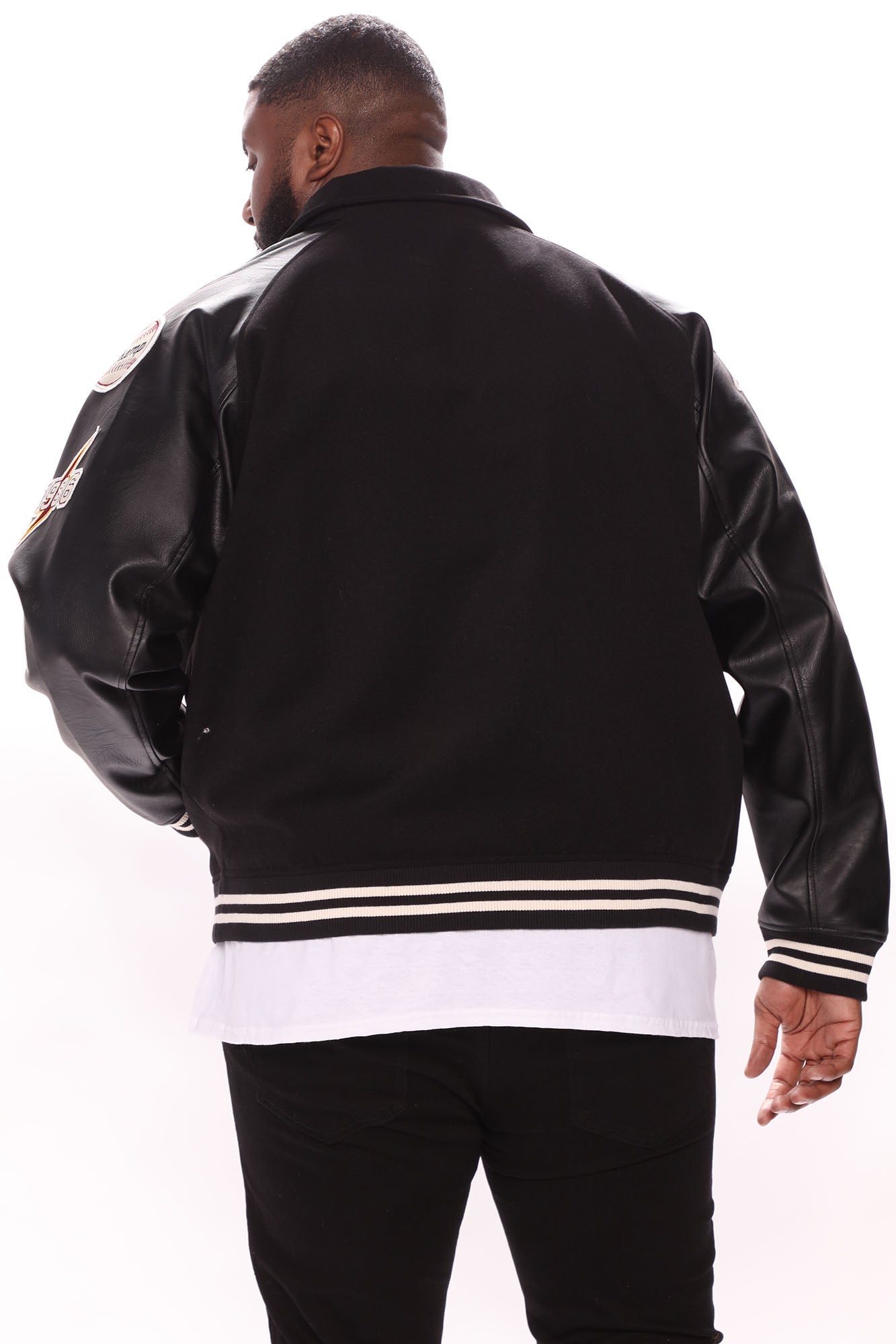 All Around The World Varsity Jacket - Black