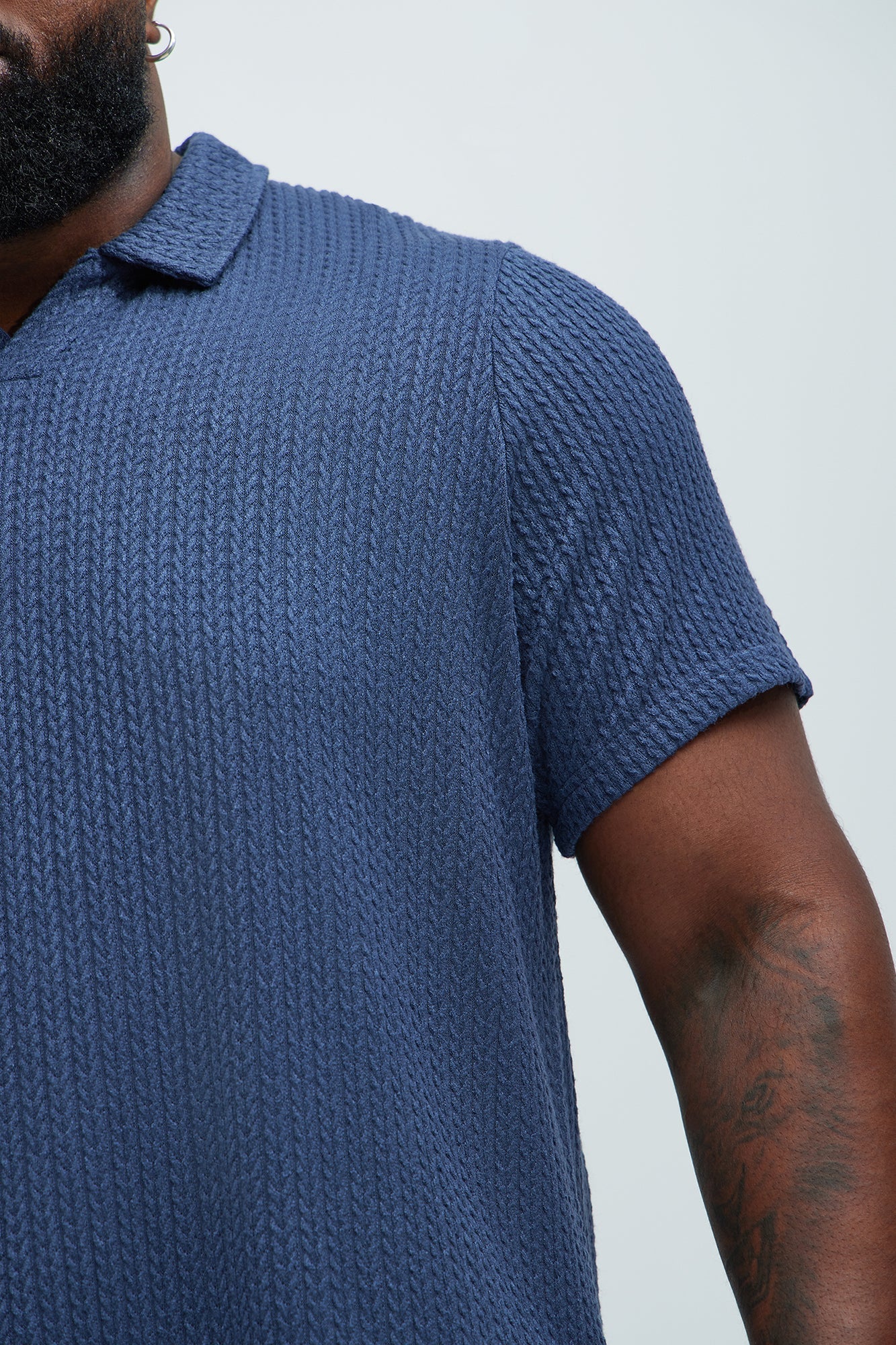 Catanina Textured Polo - Navy